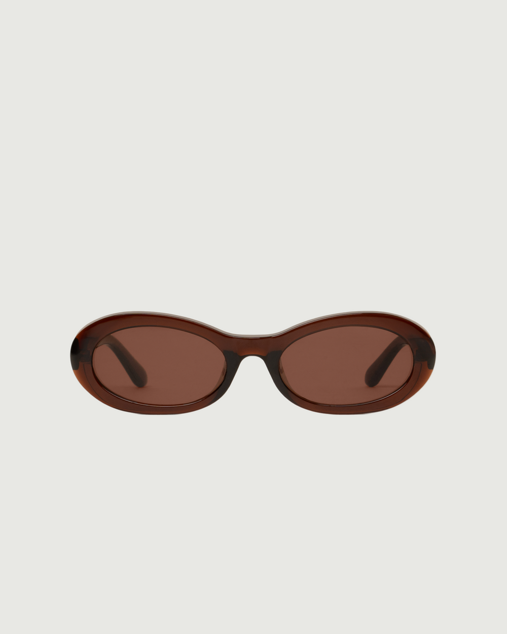 Espresso::Mina Sunglasses oval Brown recycled polyester front