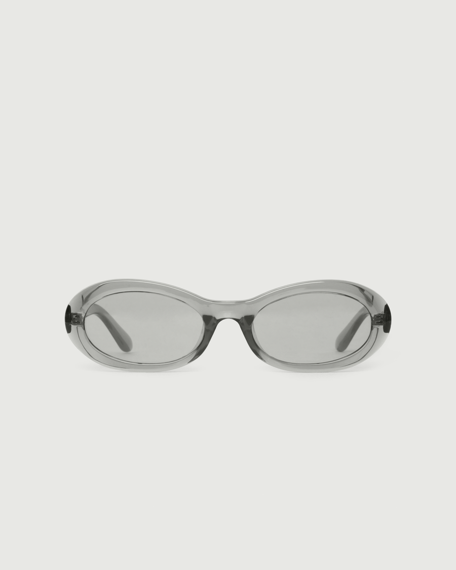Mina Sunglasses oval Gray recycled polyester front