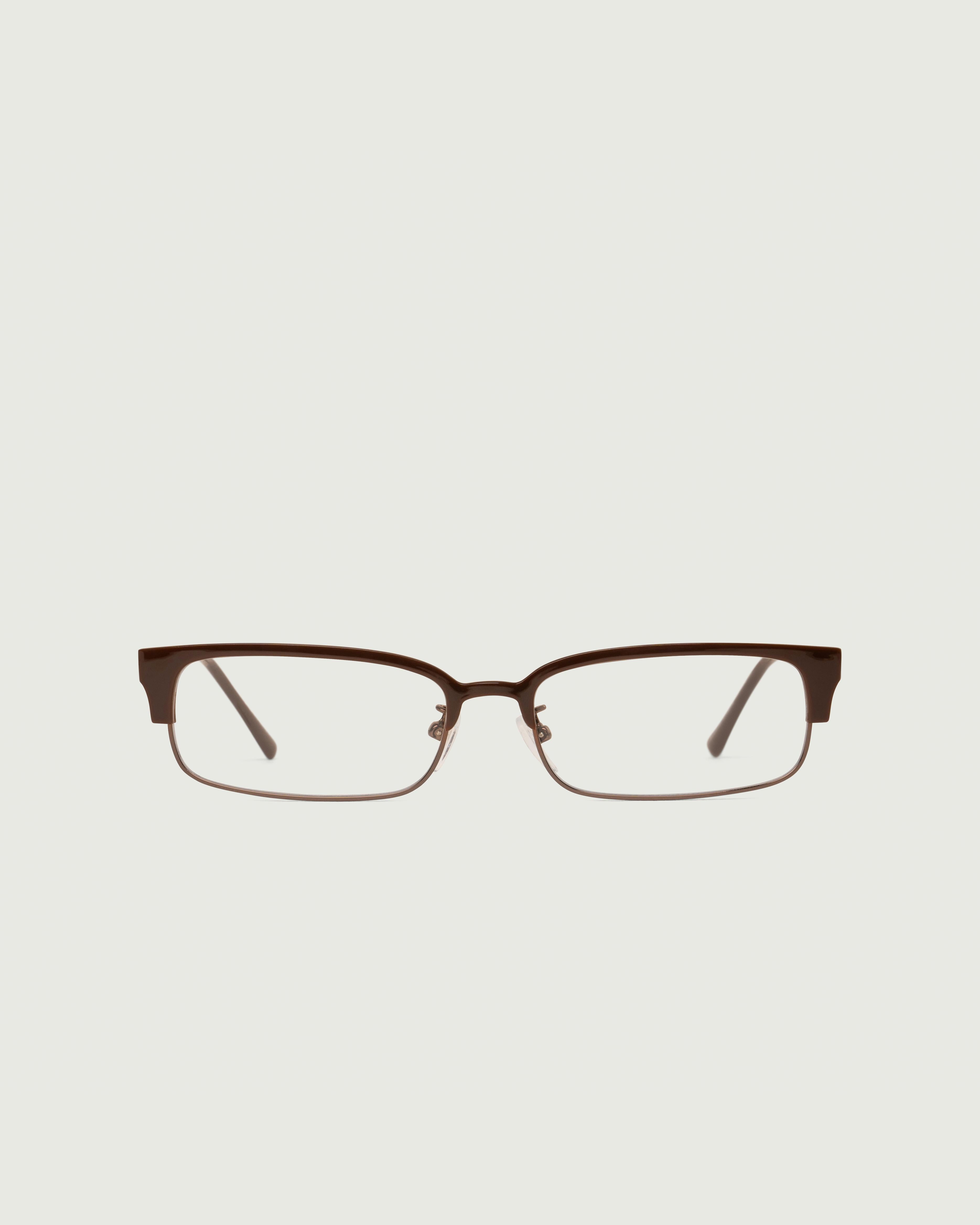 Ganache::Carson Eyeglasses rectangle Brown castor seed front