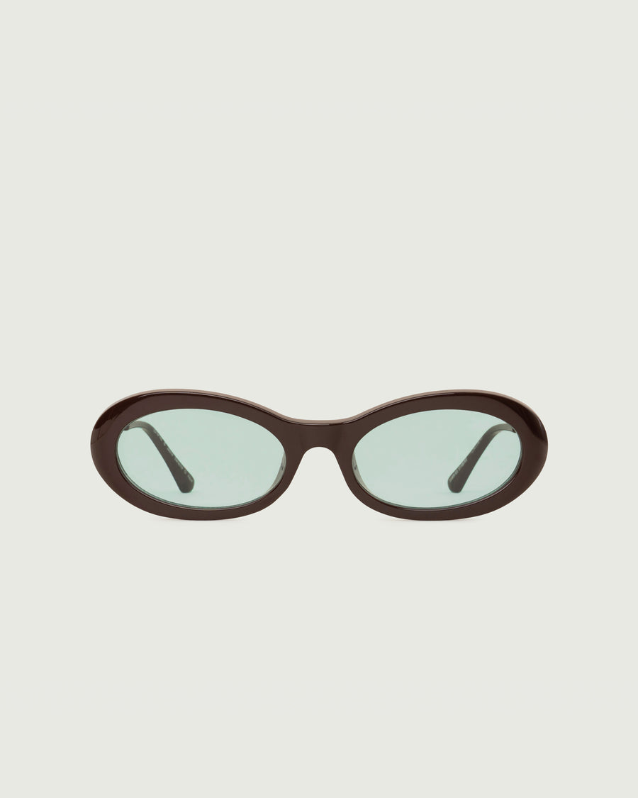 Jackie Sunglasses oval Brown recycled polyester front