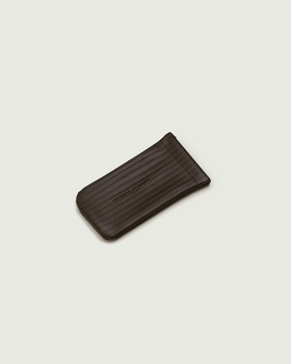 Ganache::Ribbed Sac Eyewear case brown  top
