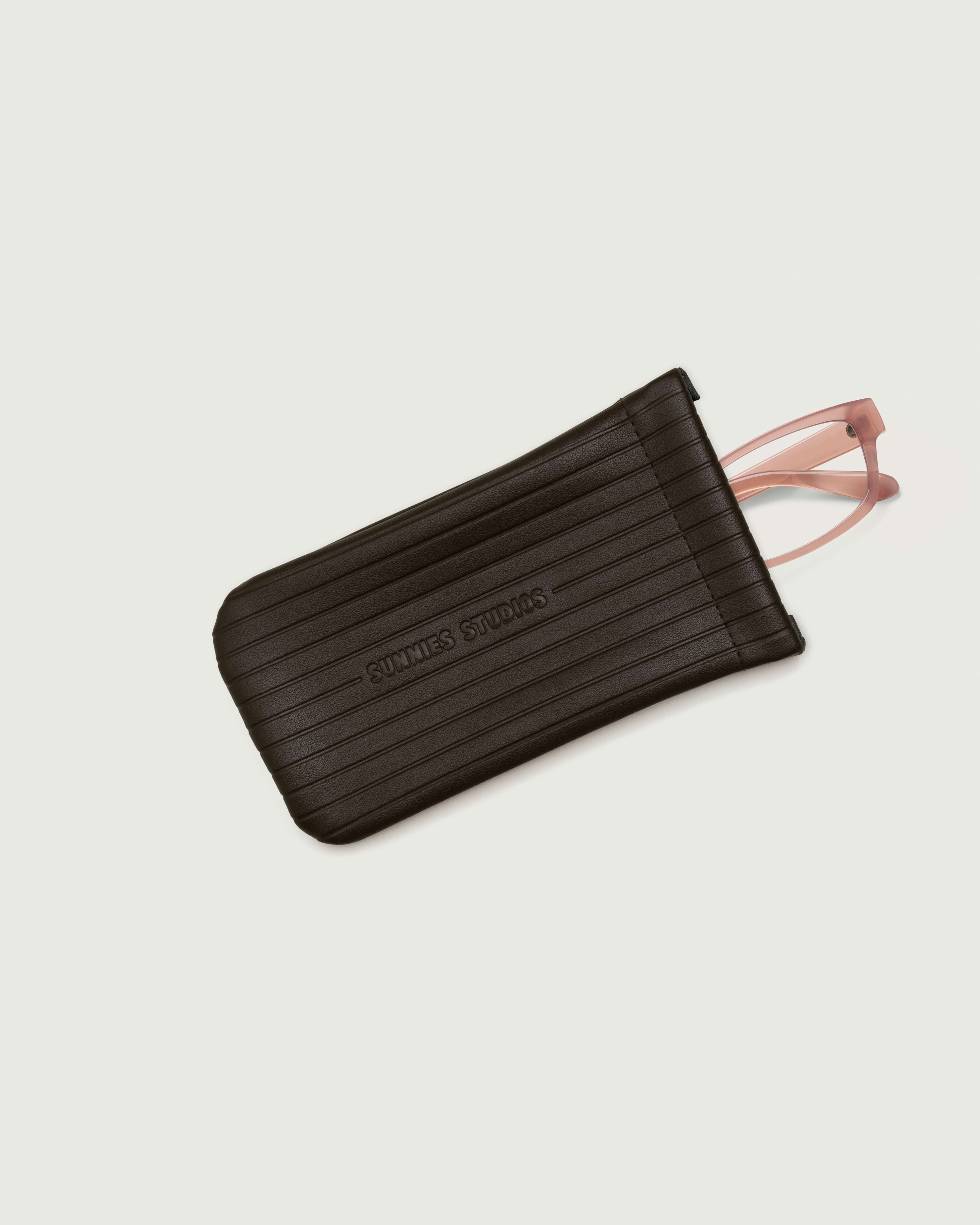 Ribbed Sac Eyewear case brown