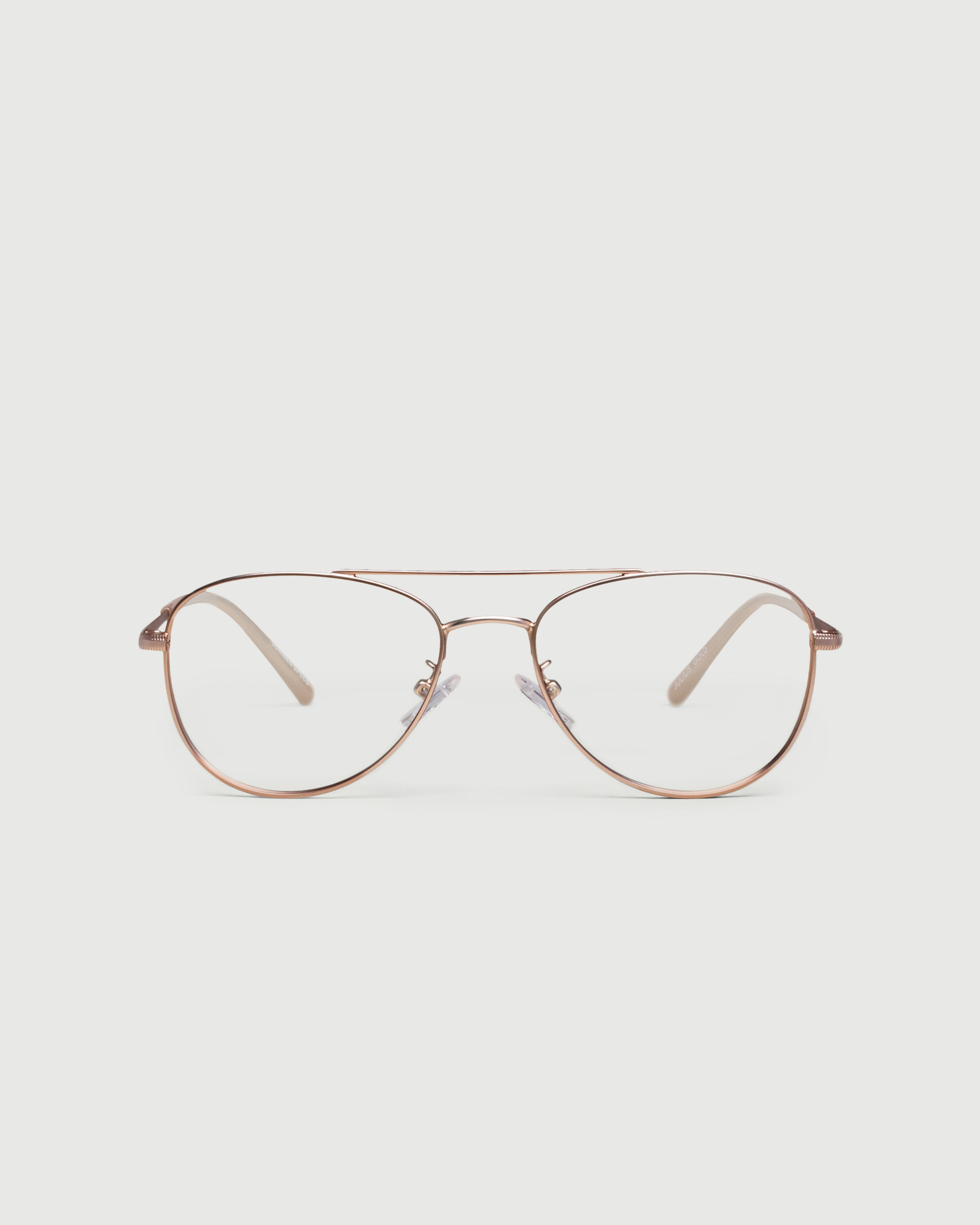 Gold::Julius Eyeglasses pilot gold metal front