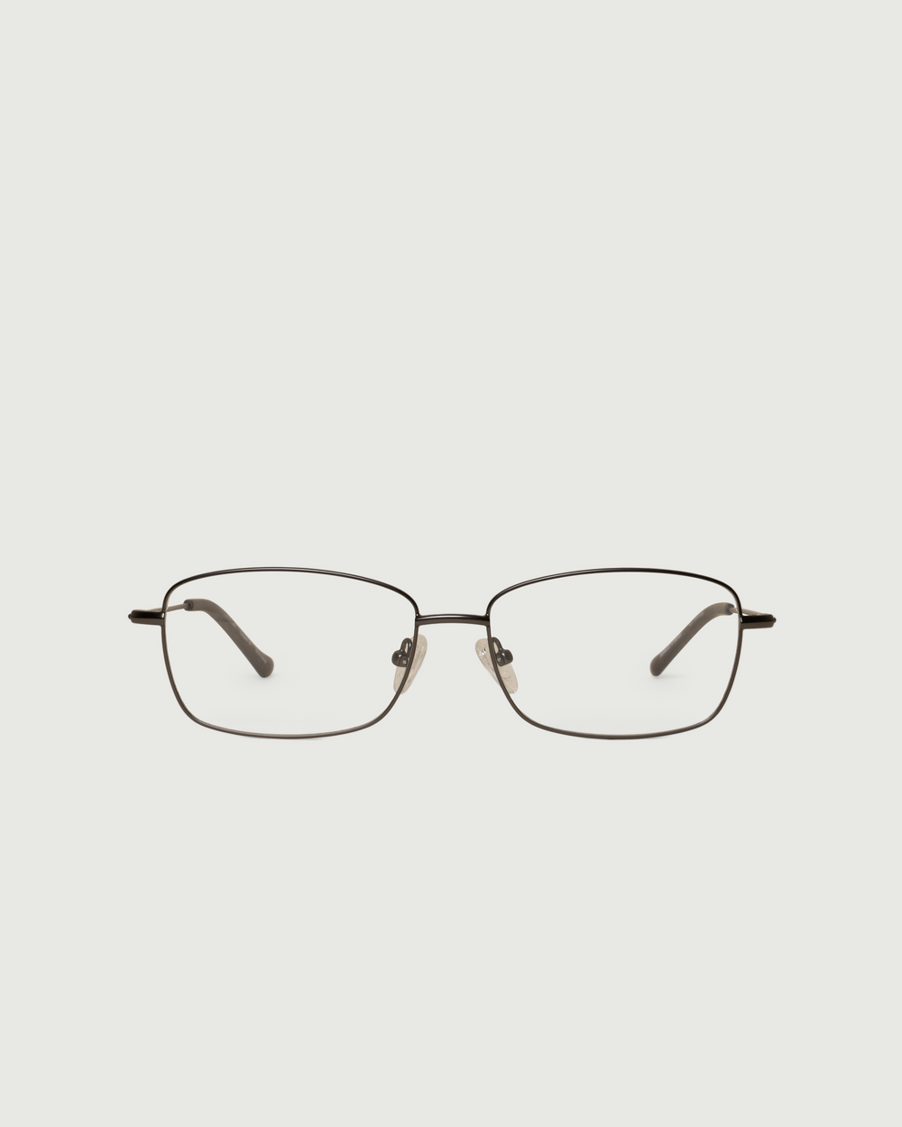 Gunmetal::Casper Wide Eyeglasses rectangle black metal front