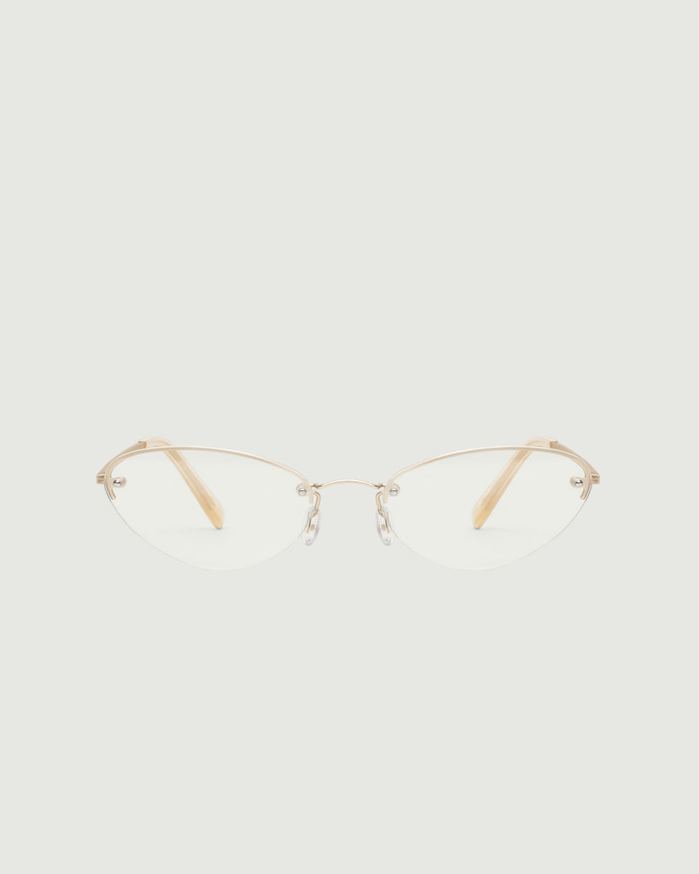 Tinsel::Holly Eyeglasses cateye Gold stainless steel front