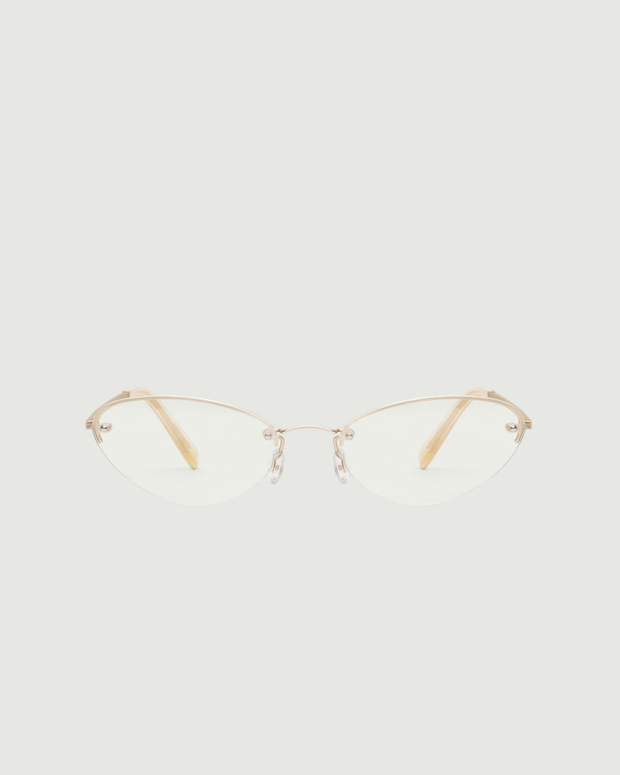 Holly Eyeglasses cateye Gold stainless steel front
