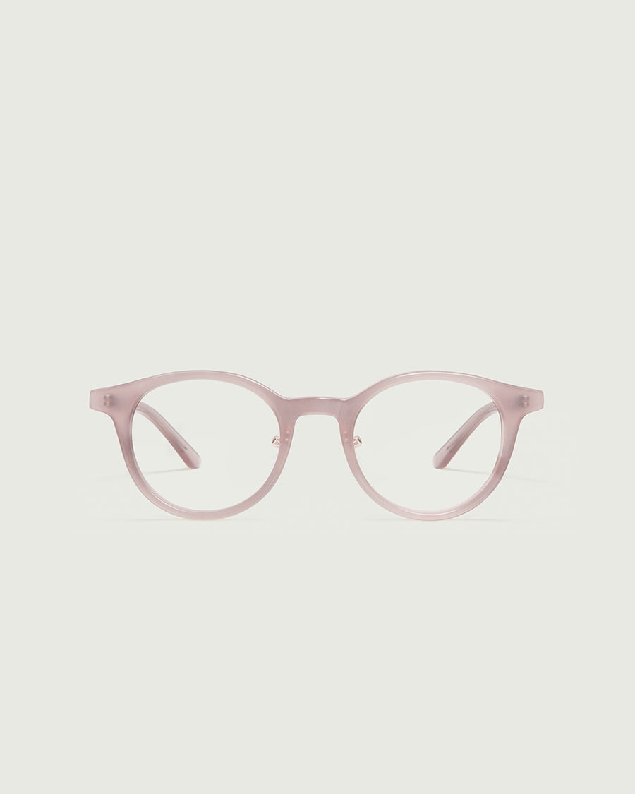 Caine Eyeglasses round nude acetate front