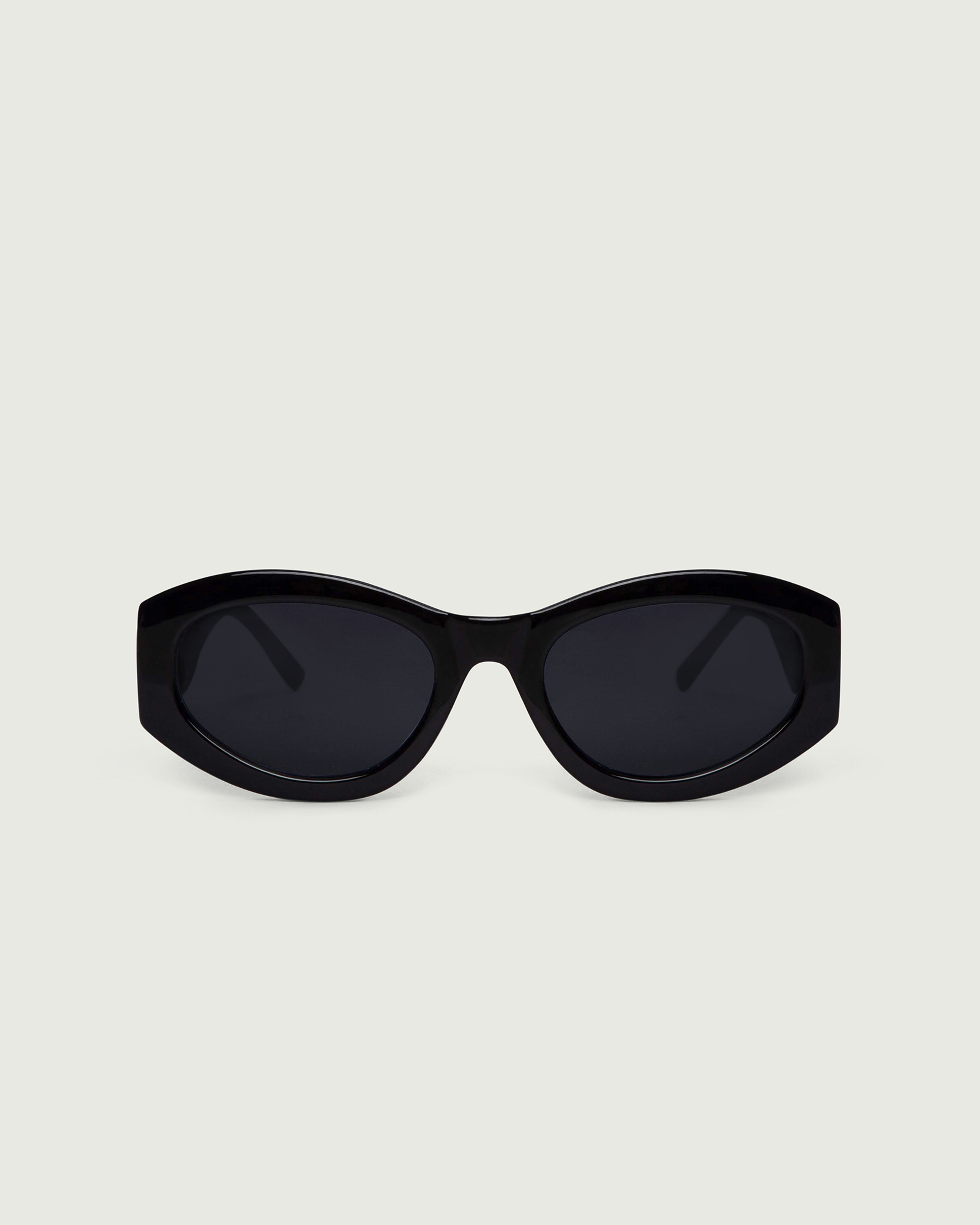 Ink::Alba Sunglasses cat eye black recycled polyester front (6755455467574)