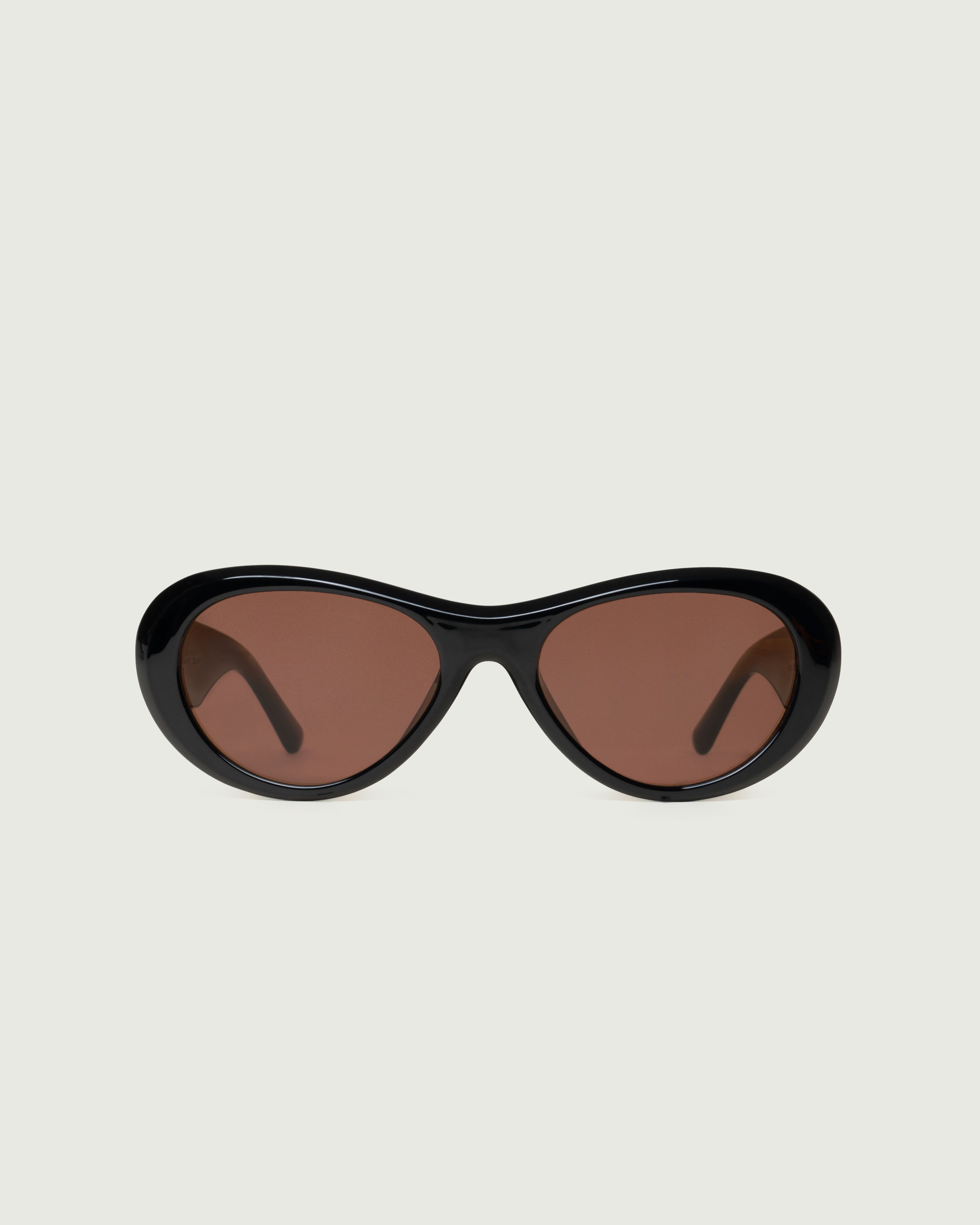 Ink-Polarized::Brooke Sunglasses pilot black recycled polyester front