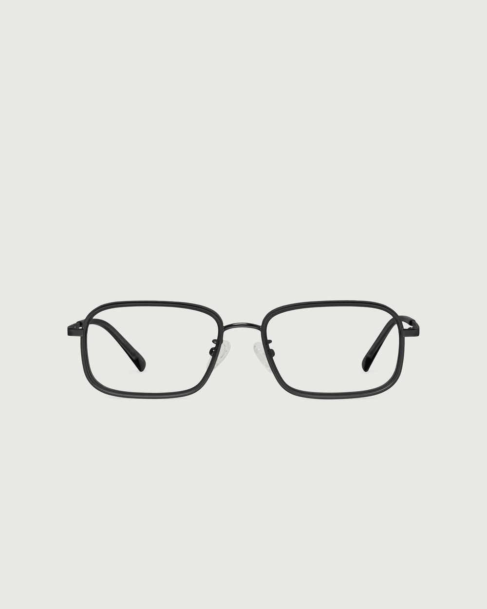 Ink::Cato Eyeglasses square black metal front
