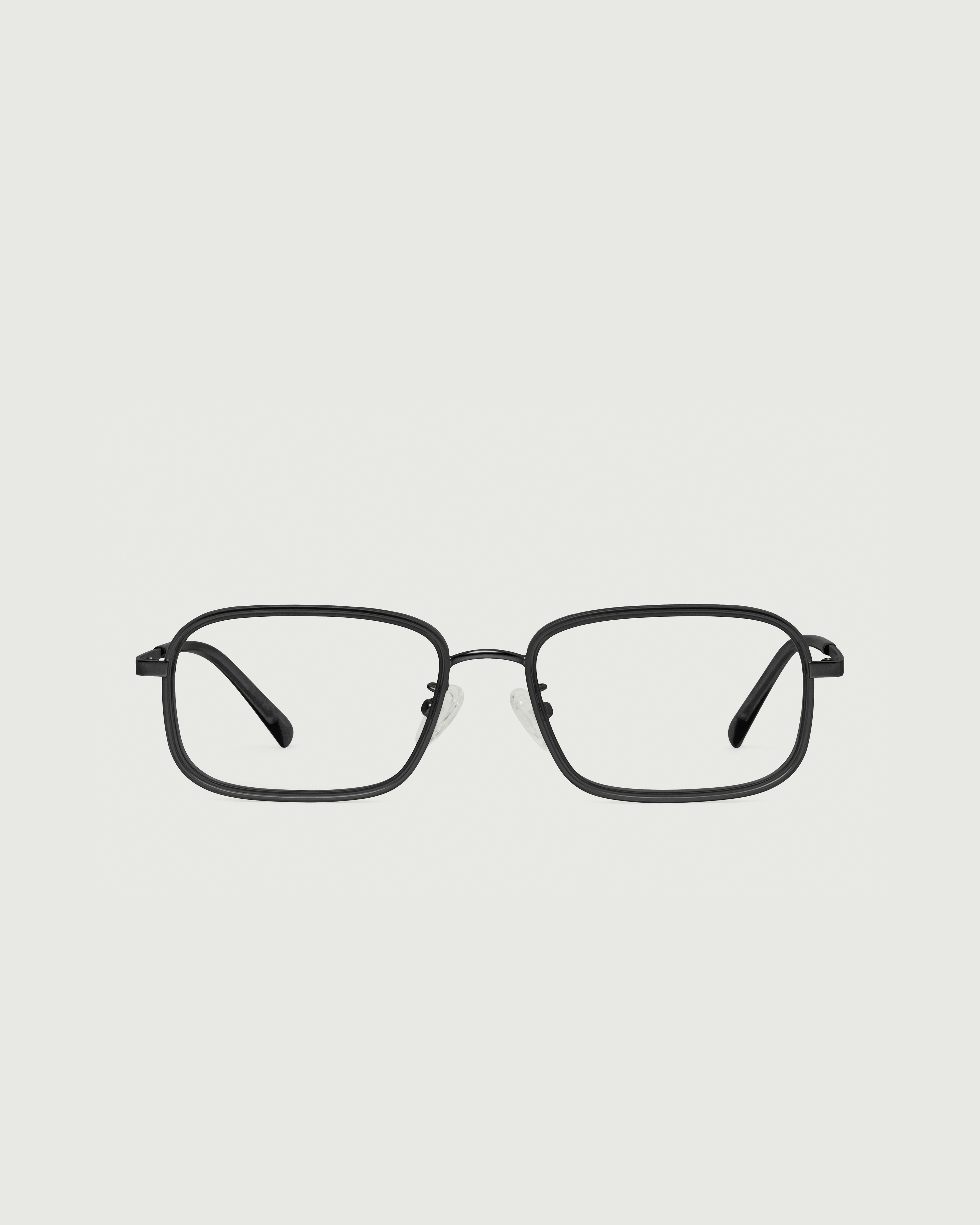 Ink::Cato Eyeglasses square black metal front
