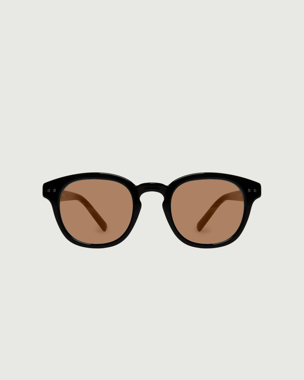 Ink Hickory::Hugh Sunglasses round Black recycled polyester front