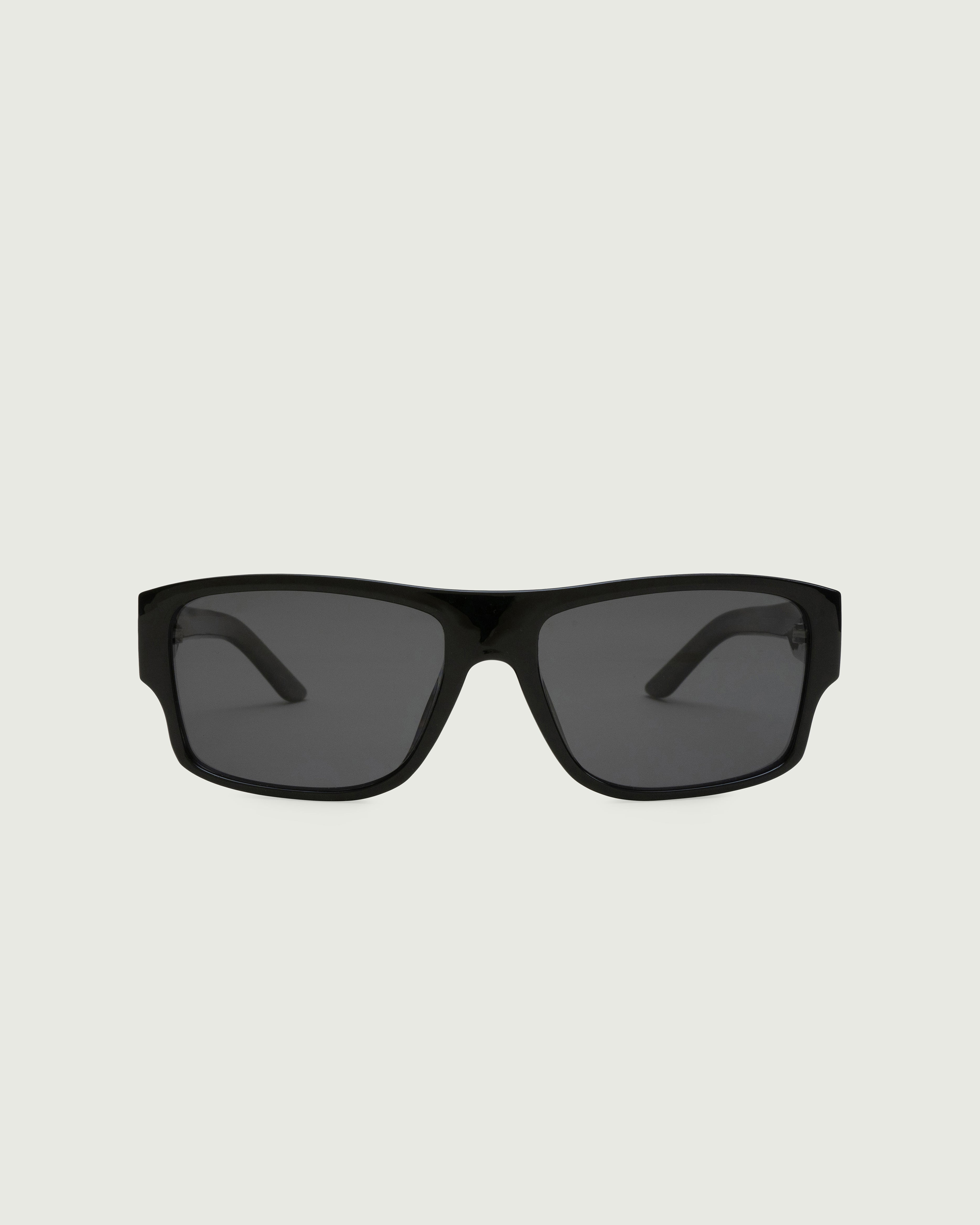 Ink Polarized::Nolan Sunglasses square black recycled polyester front