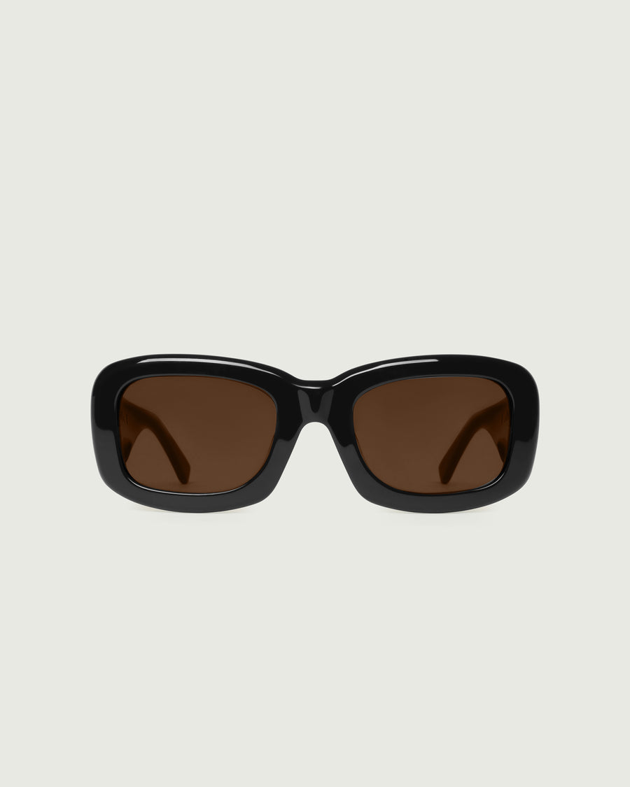 Liv Sunglasses square Black recycled polyester front