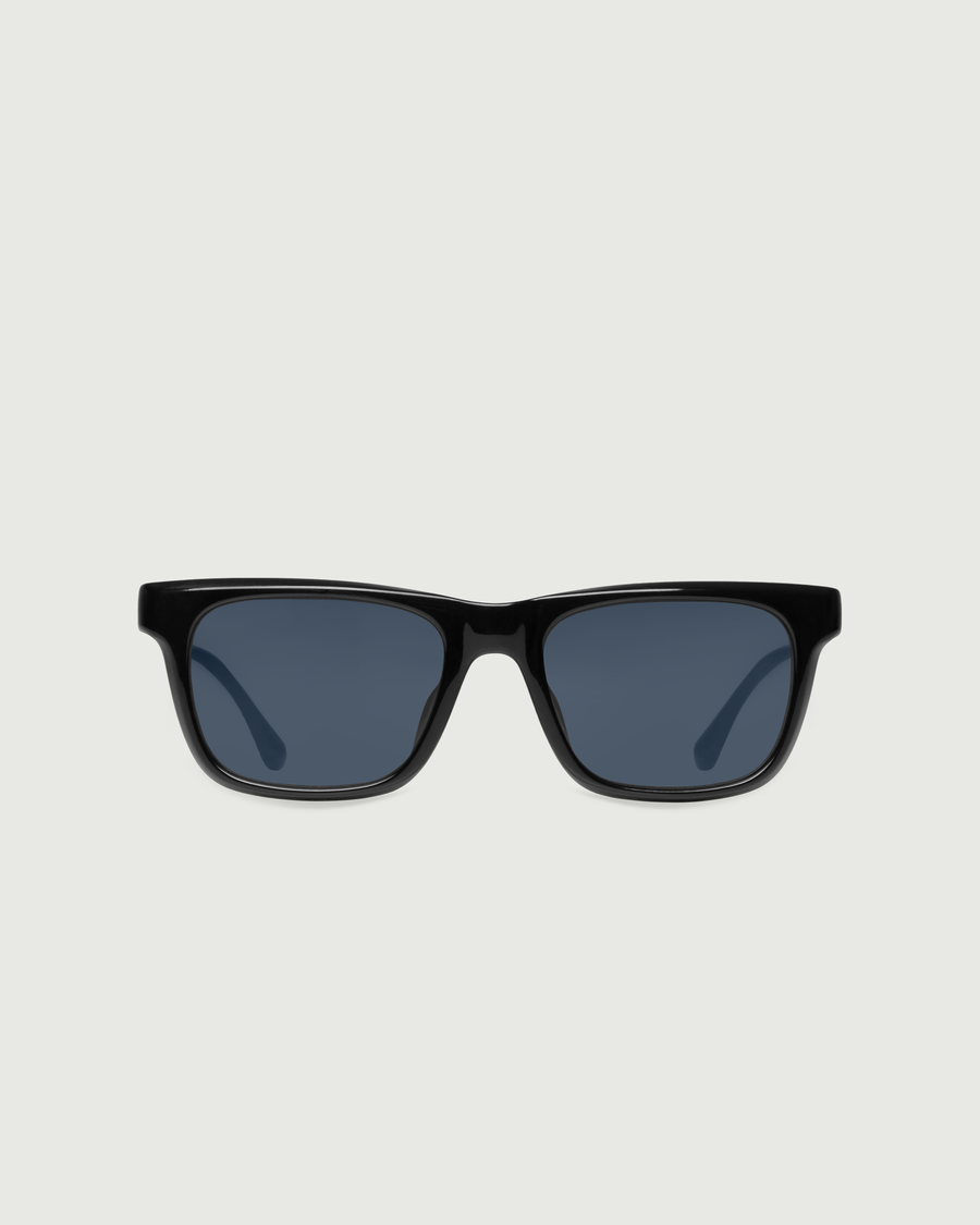 James Sunglasses rectangle black recycled polyester front