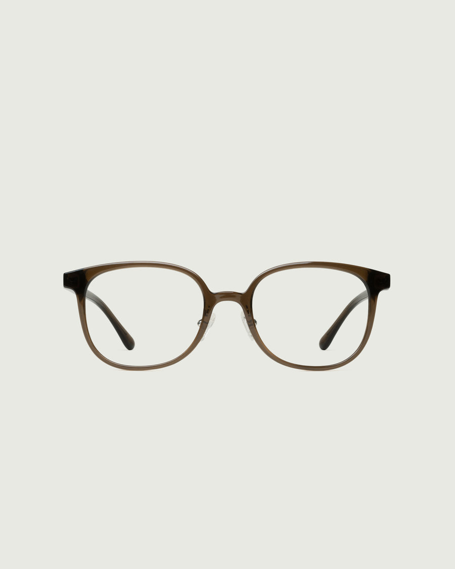 Bleecker+ Wide Eyeglasses square brown green plant-based plastic front