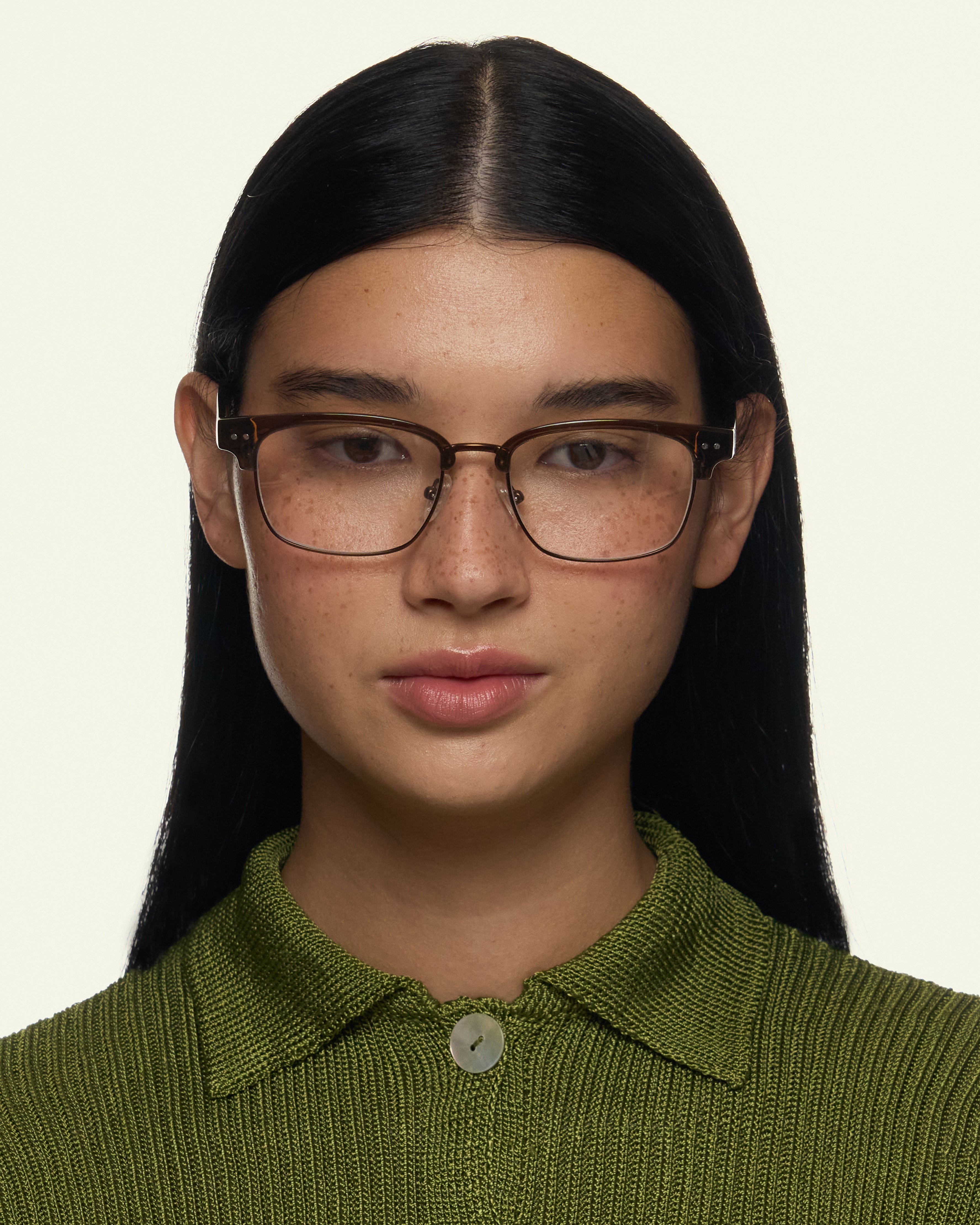 women Barragan Eyeglasses rectangle brown castor seed