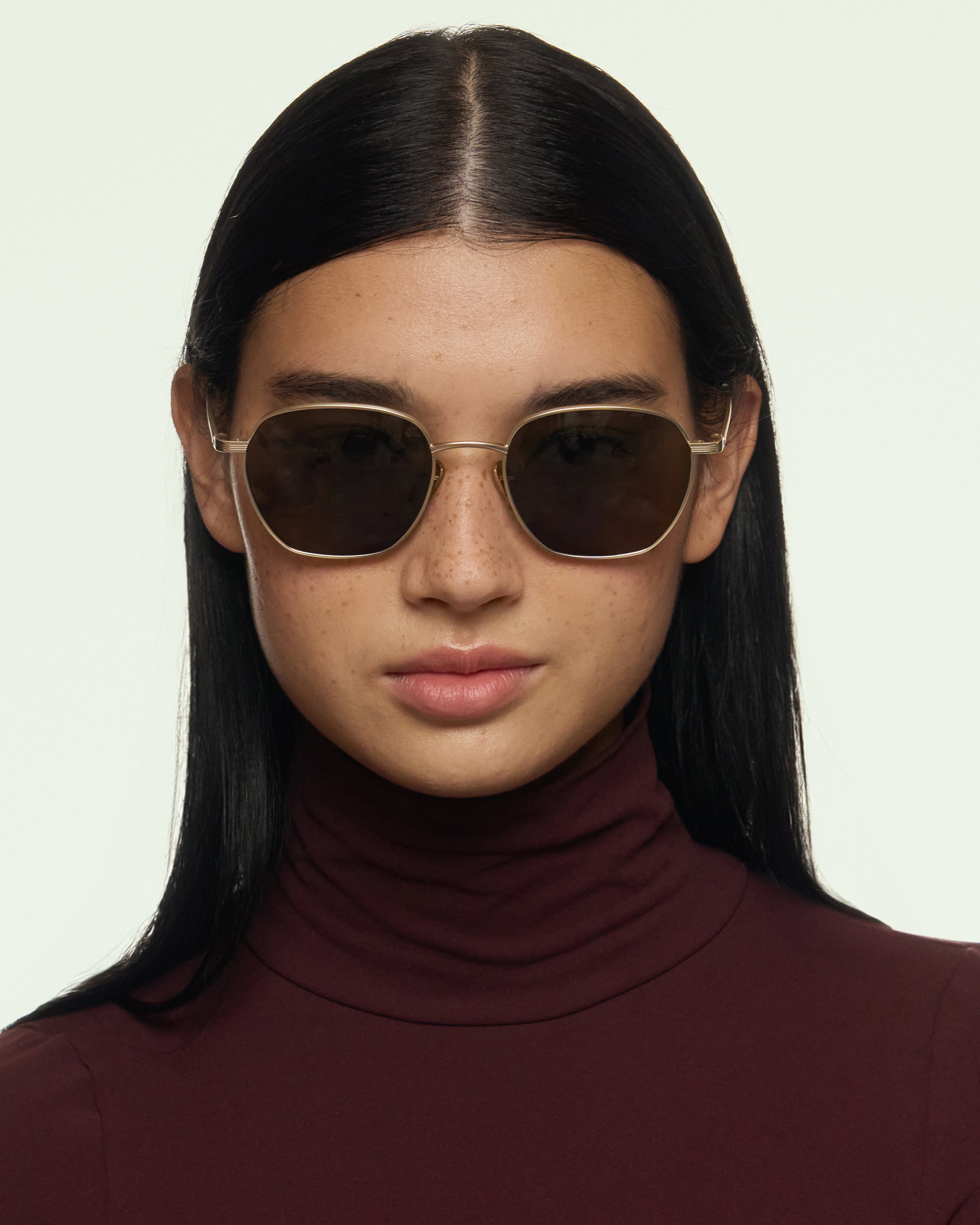women Cameron Sunglasses square Gold metal