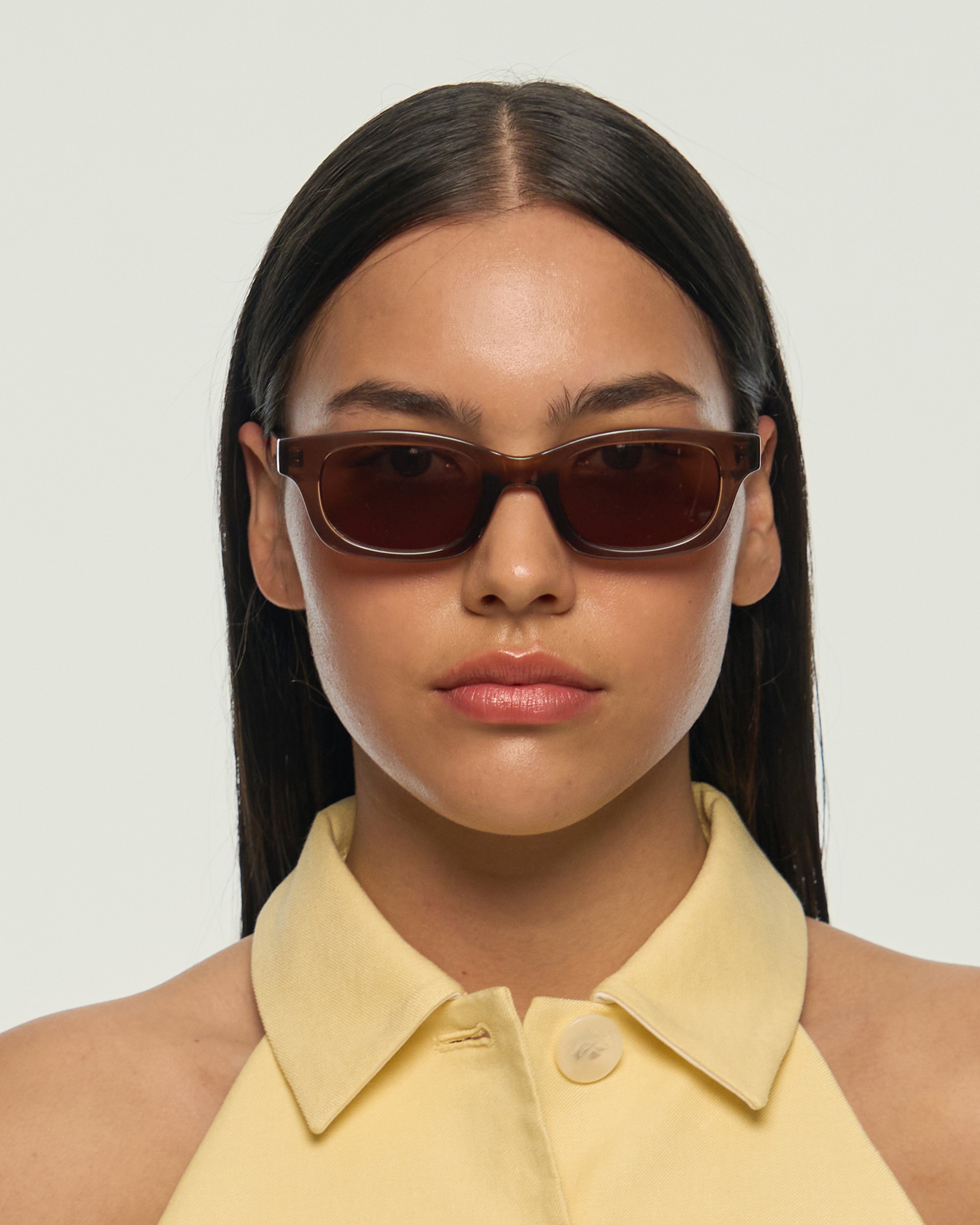 women Dane  Sunglasses oval brown recycled polyester