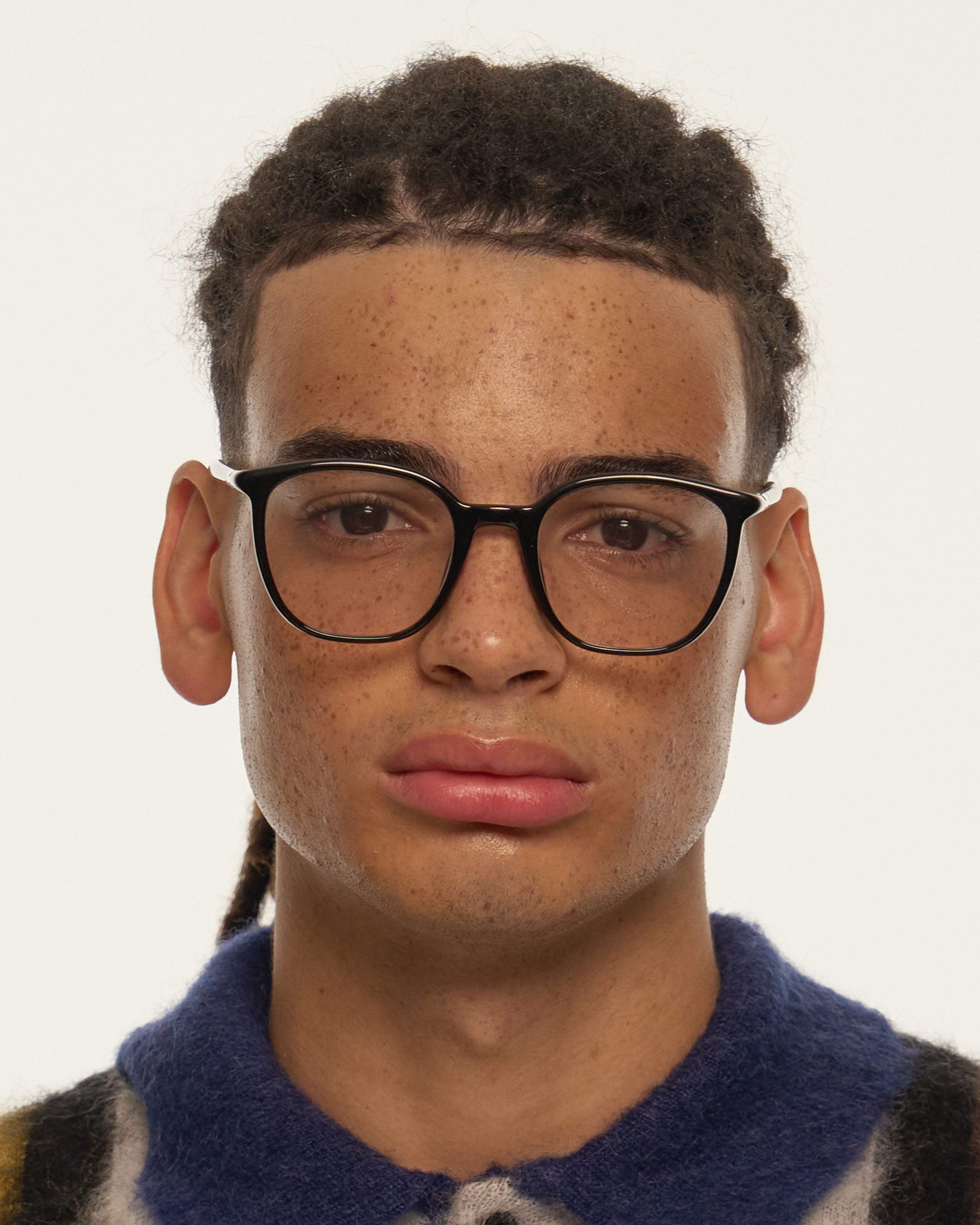 women Gatsby Eyeglasses rectangle black recycled polyester