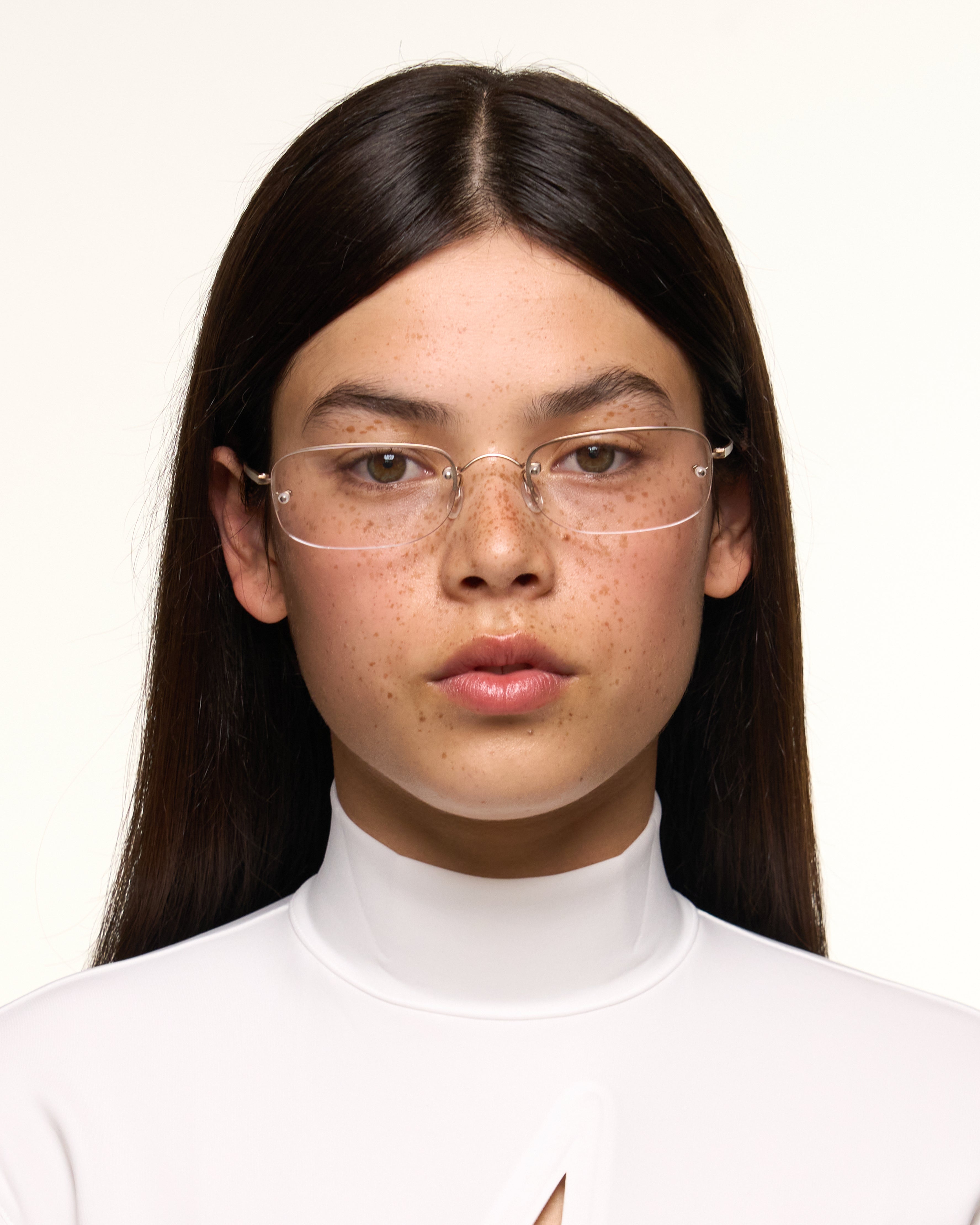 women Hank Eyeglasses rectangle Gold stainless steel