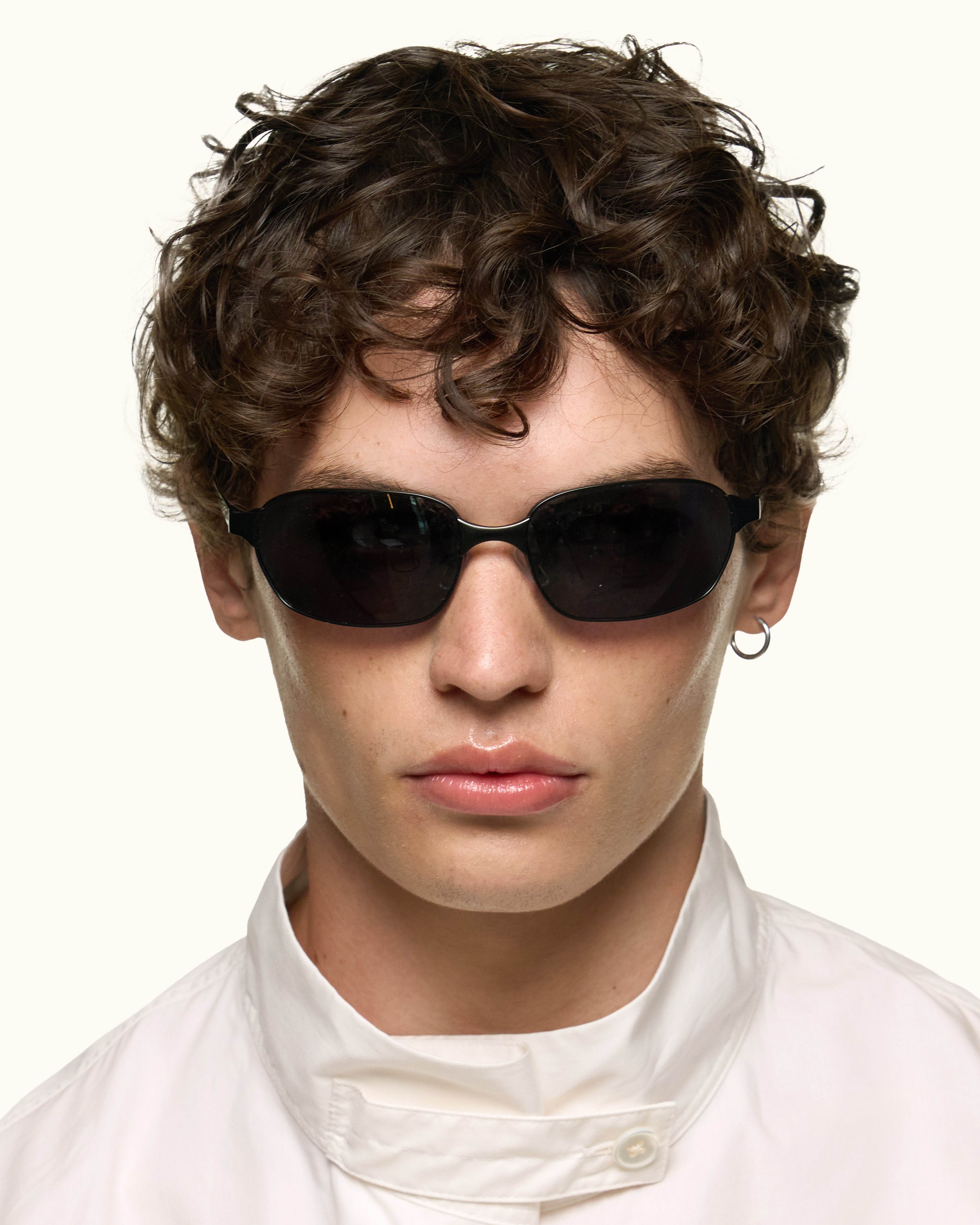 men Hunter Sunglasses rectangle Black metal