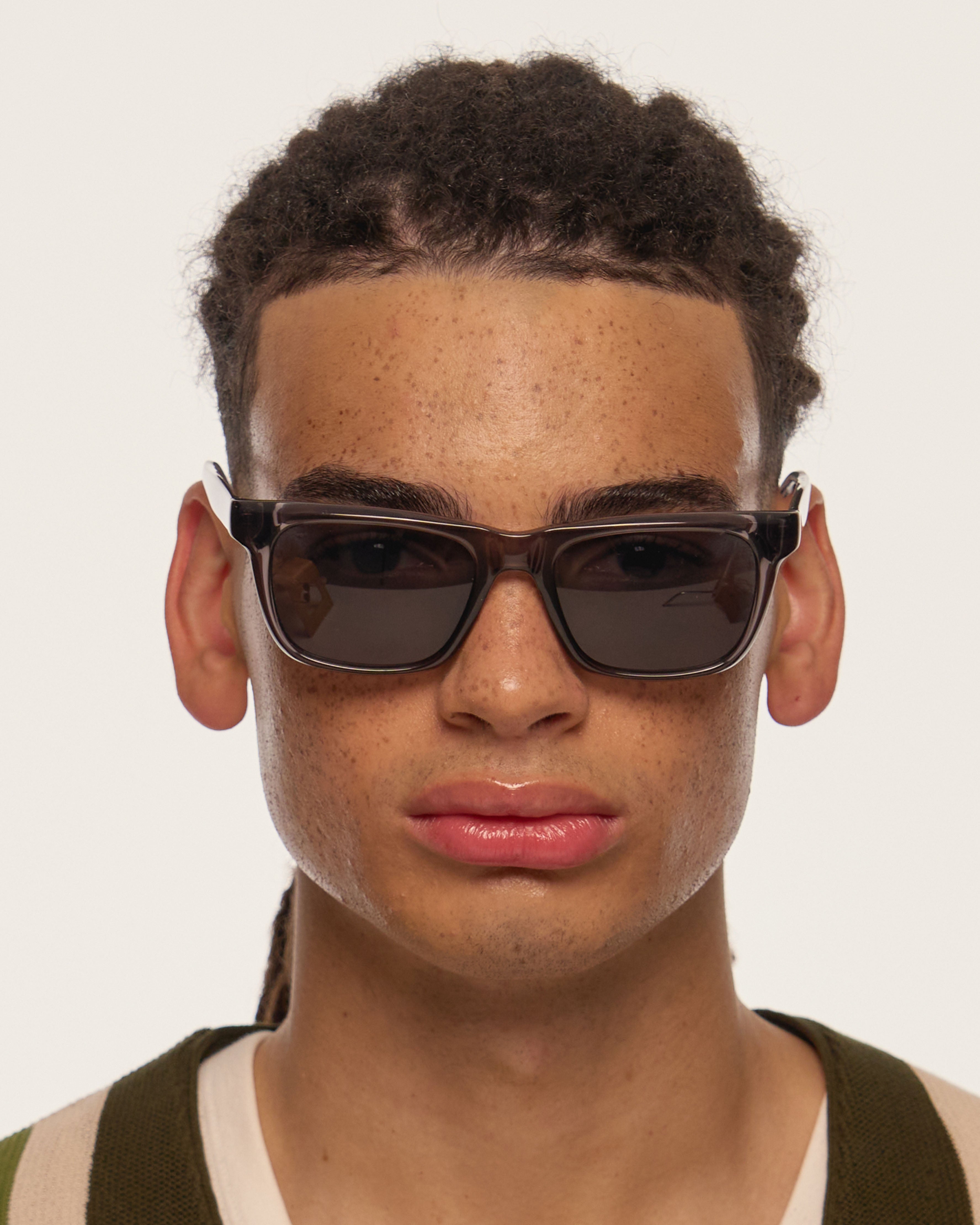 men James Sunglasses rectangle black recycled polyester