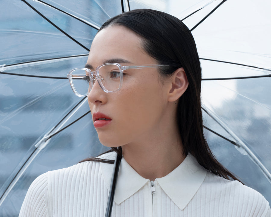 women Jensen Eyeglasses square clear plant-based plastic