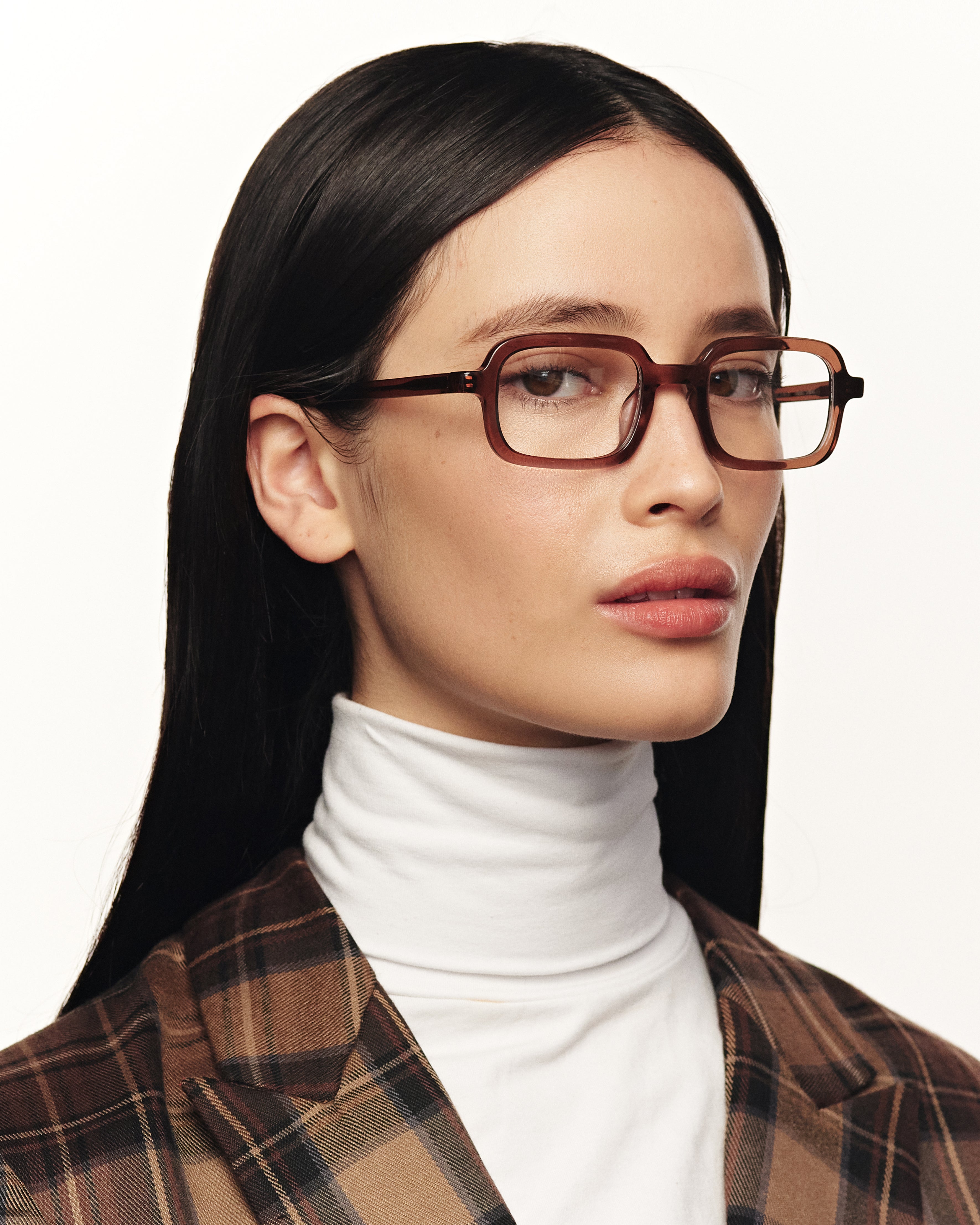 women Keiko Eyeglasses square brown acetate