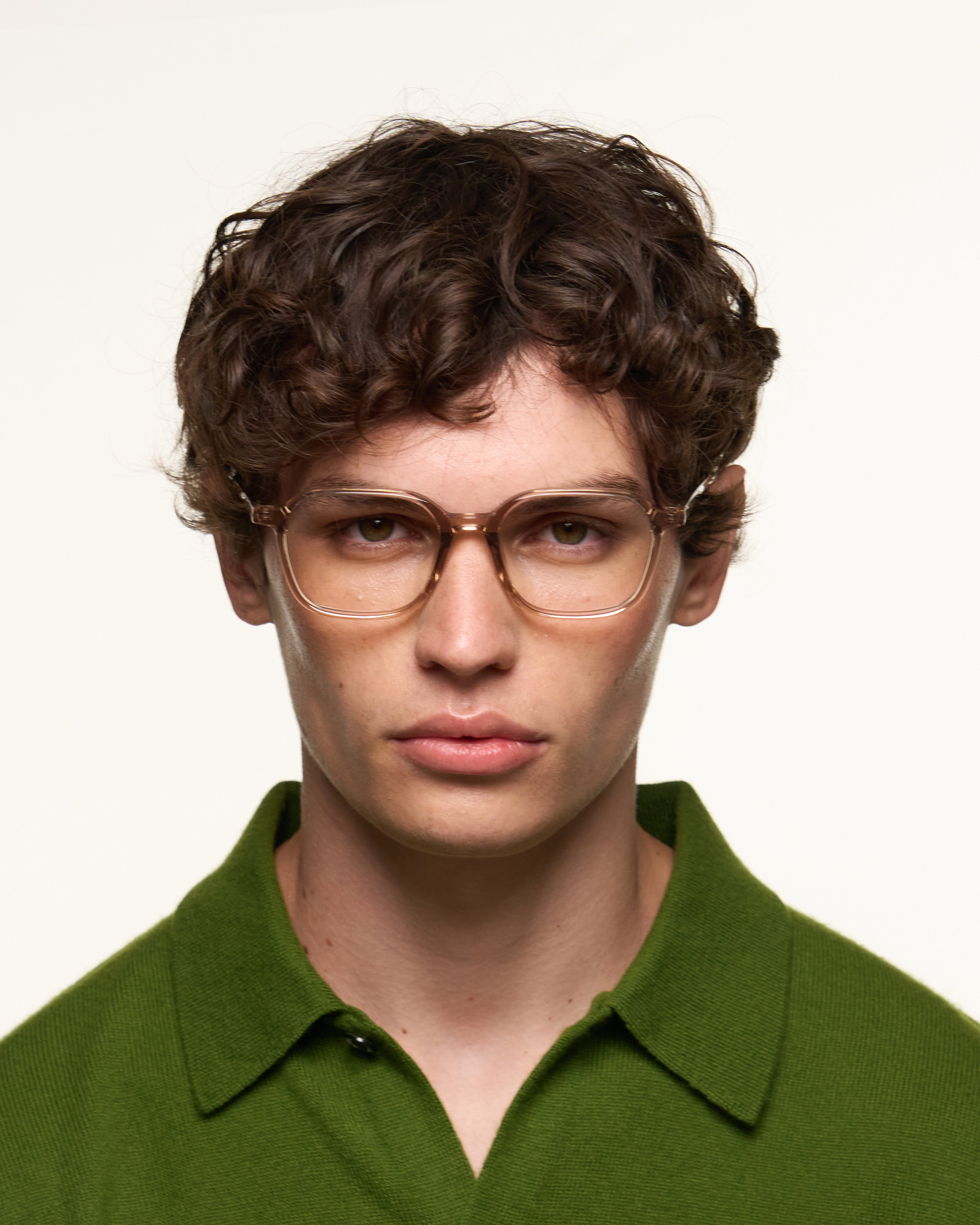 men Kent Eyeglasses square Brown acetate