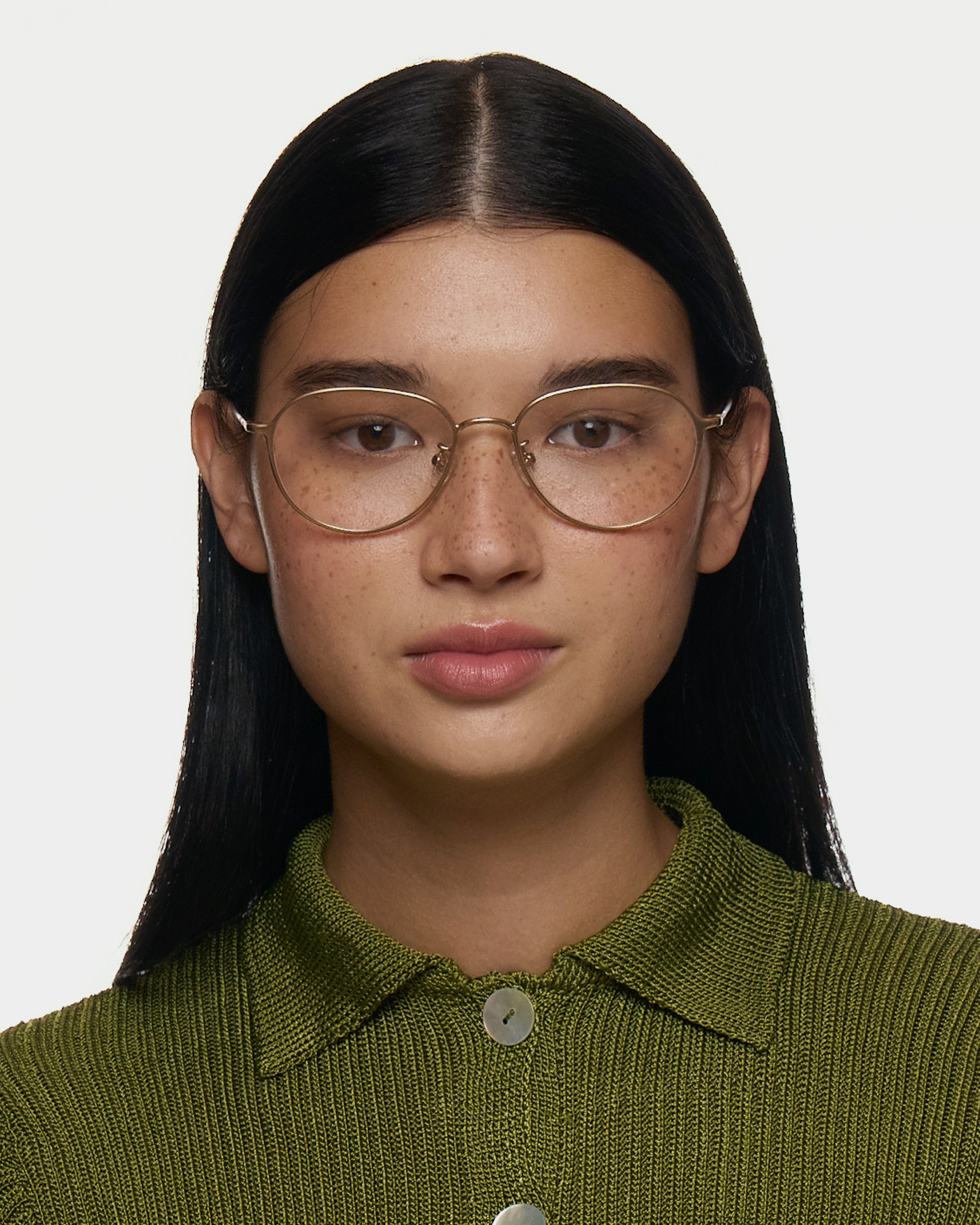 men Koa Eyeglasses round Brown metal