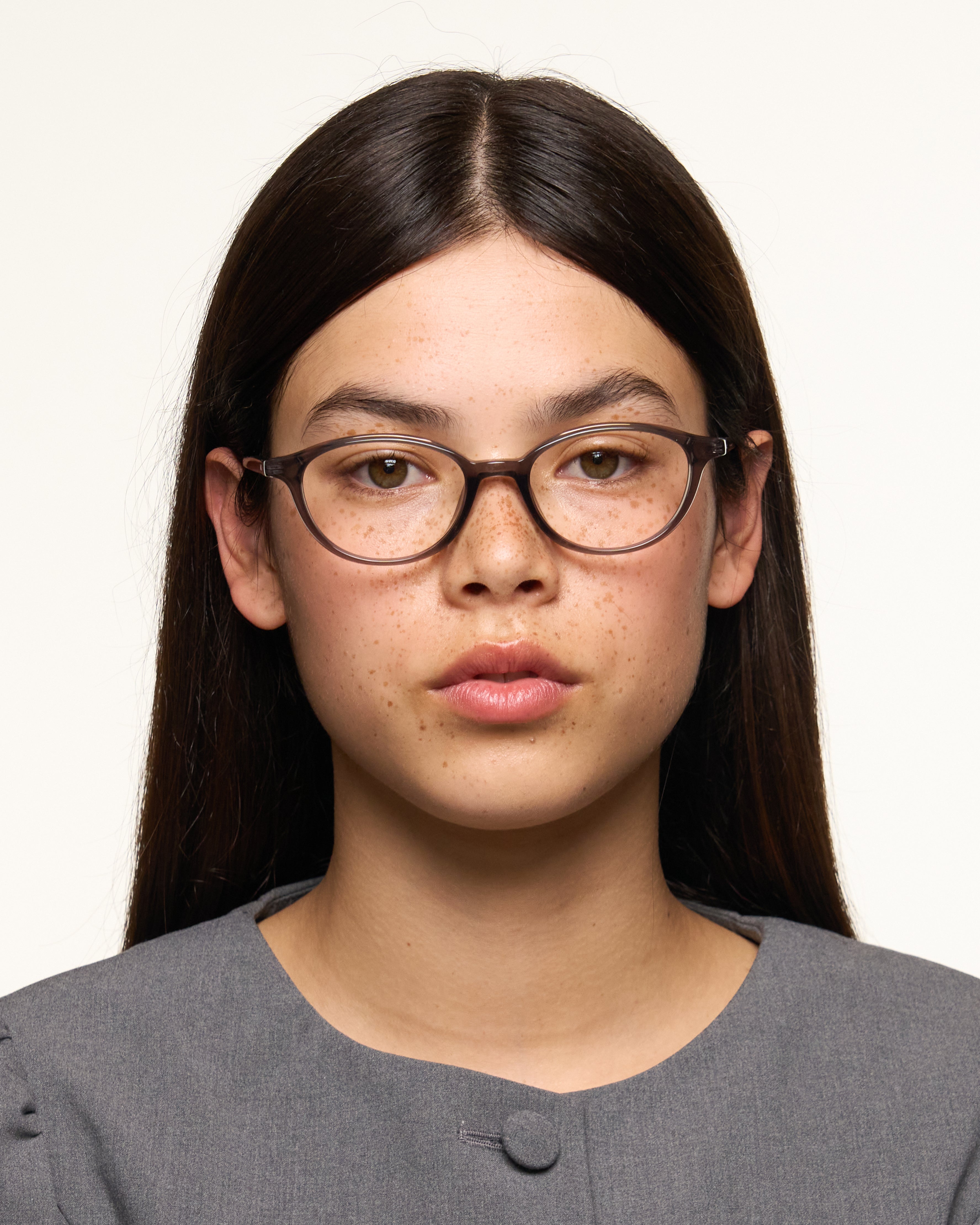 women Millhouse Eyeglasses round Brown acetate