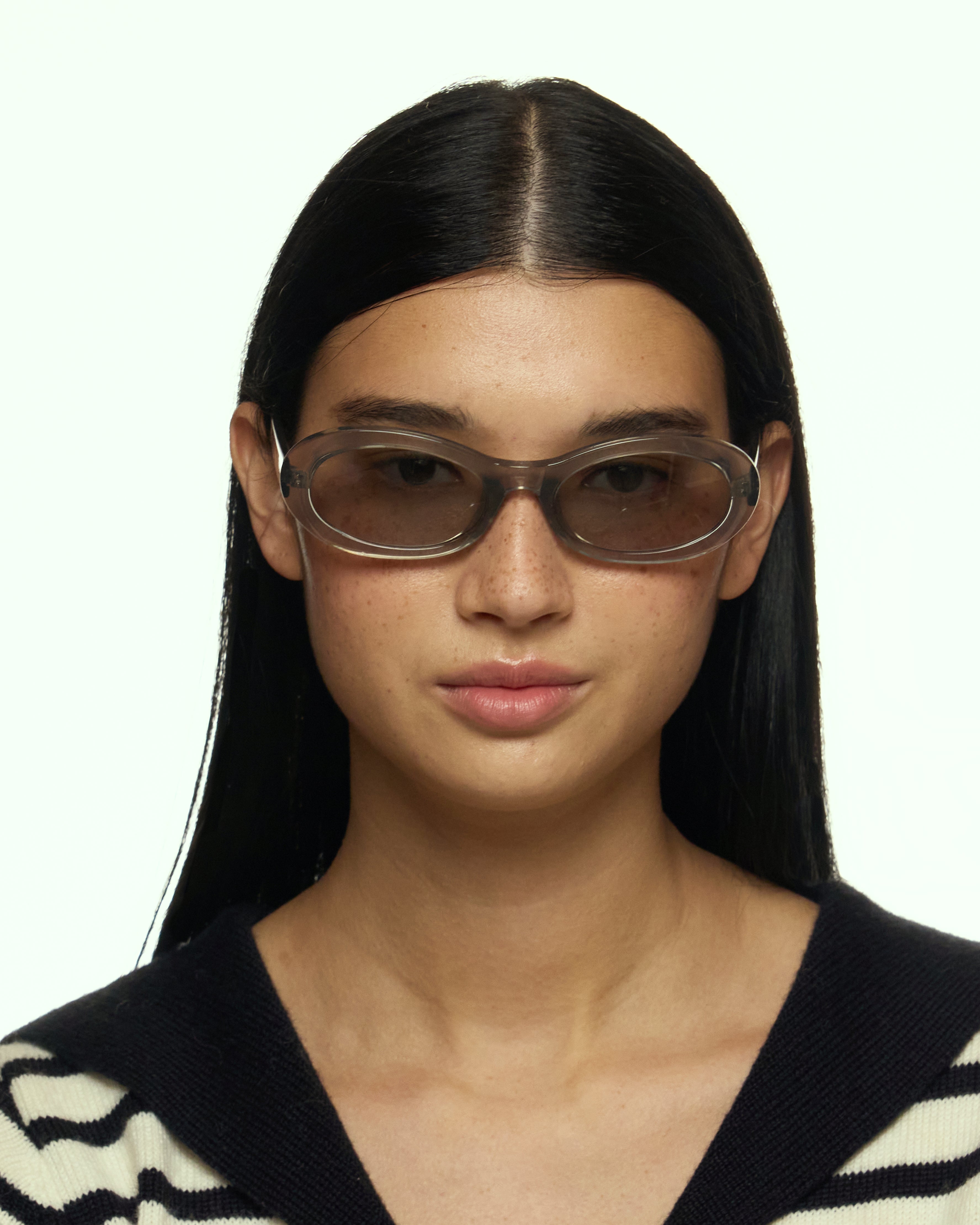 women Mina Sunglasses oval Gray recycled polyester