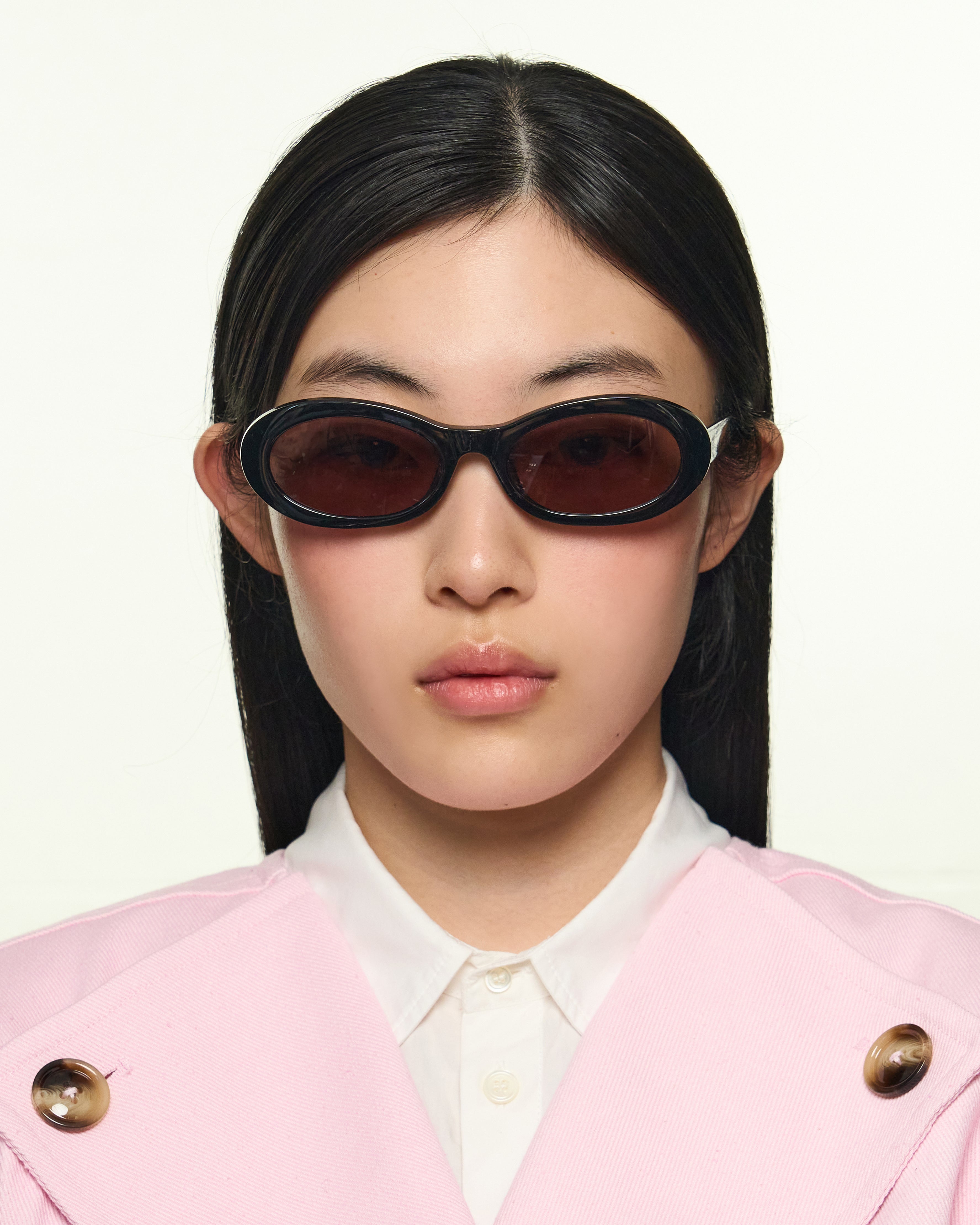 men Mina Sunglasses oval Black recycled polyester