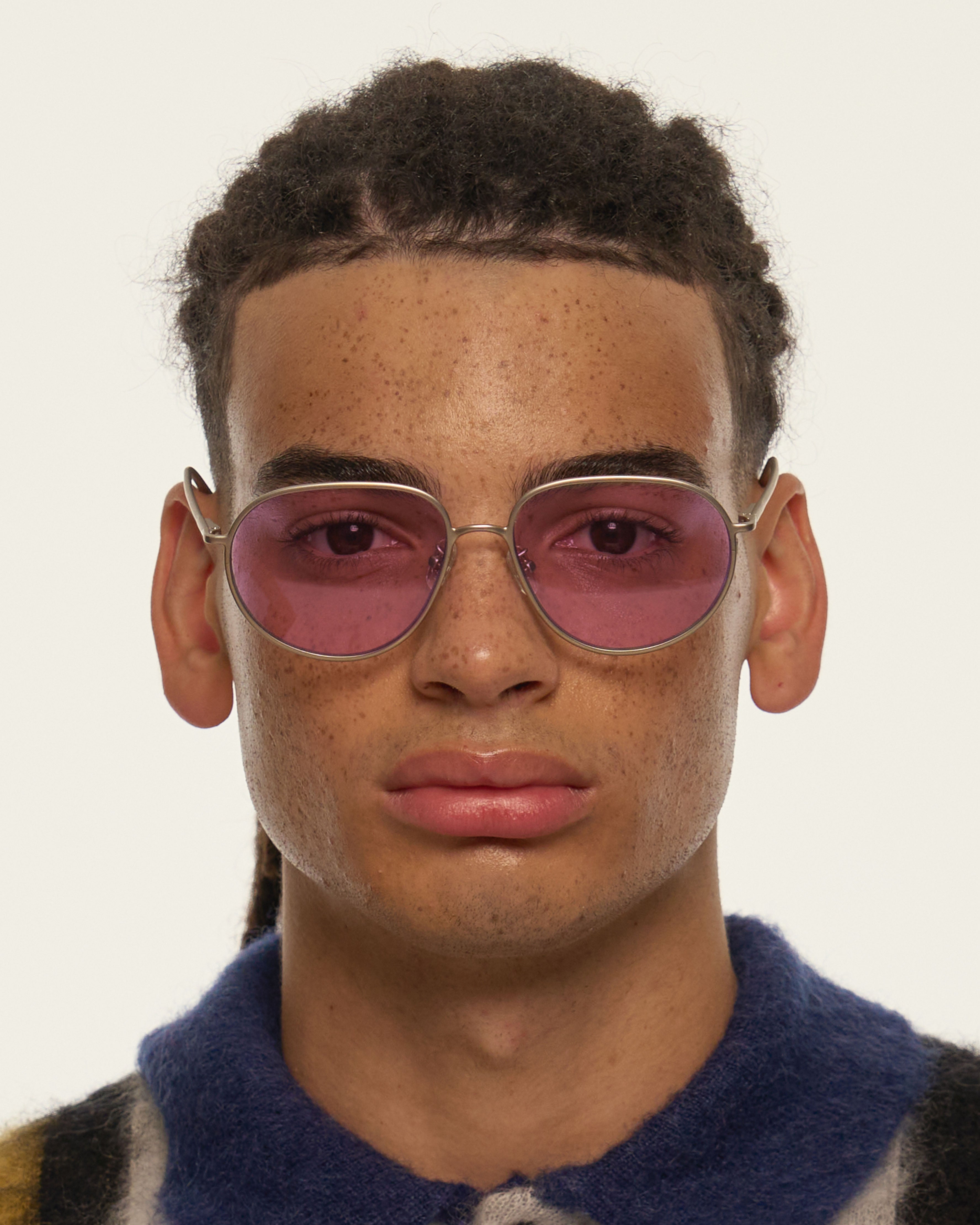 men Monty Eyeglasses pilot Silver metal