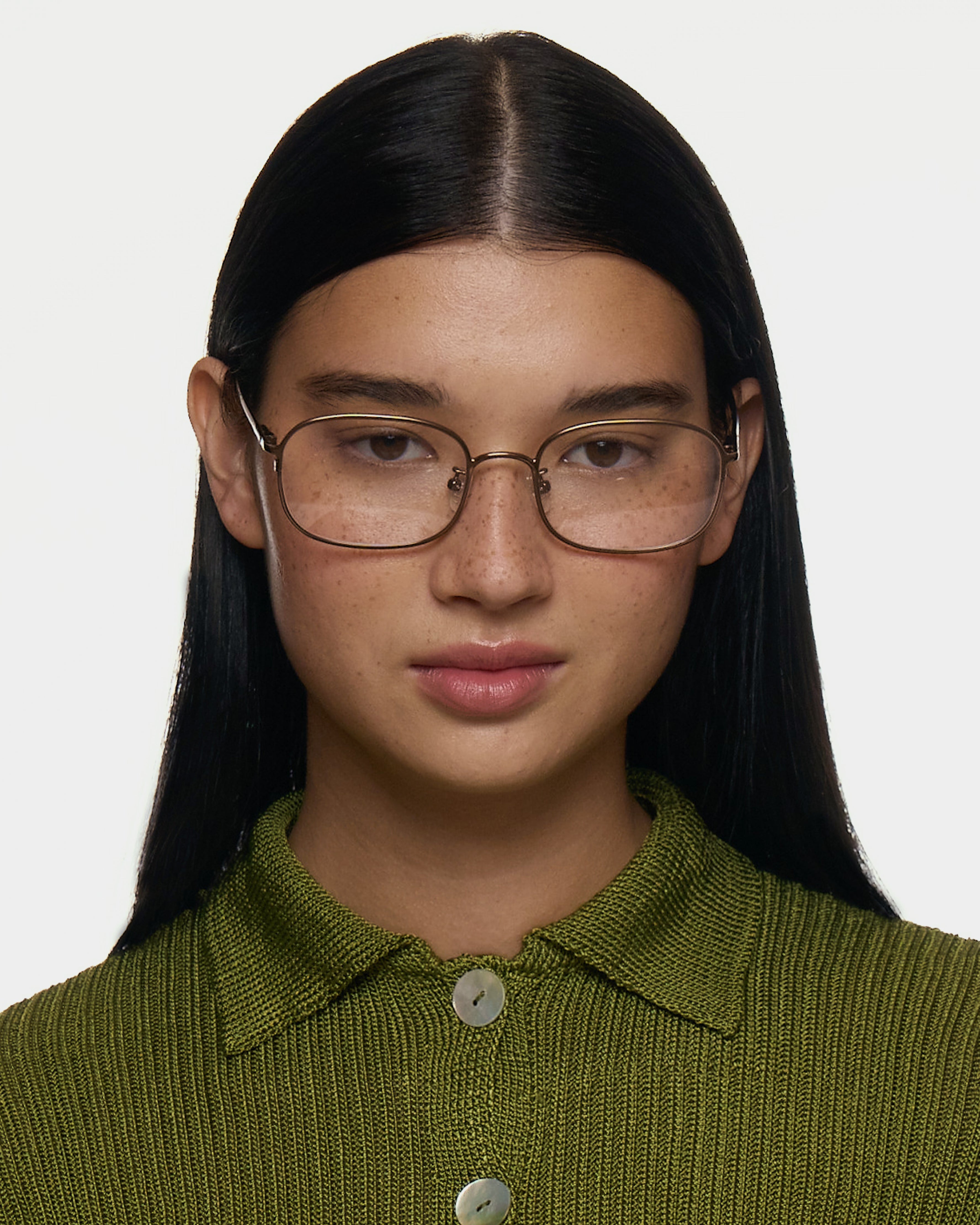 men Nami Eyeglasses square Brown metal