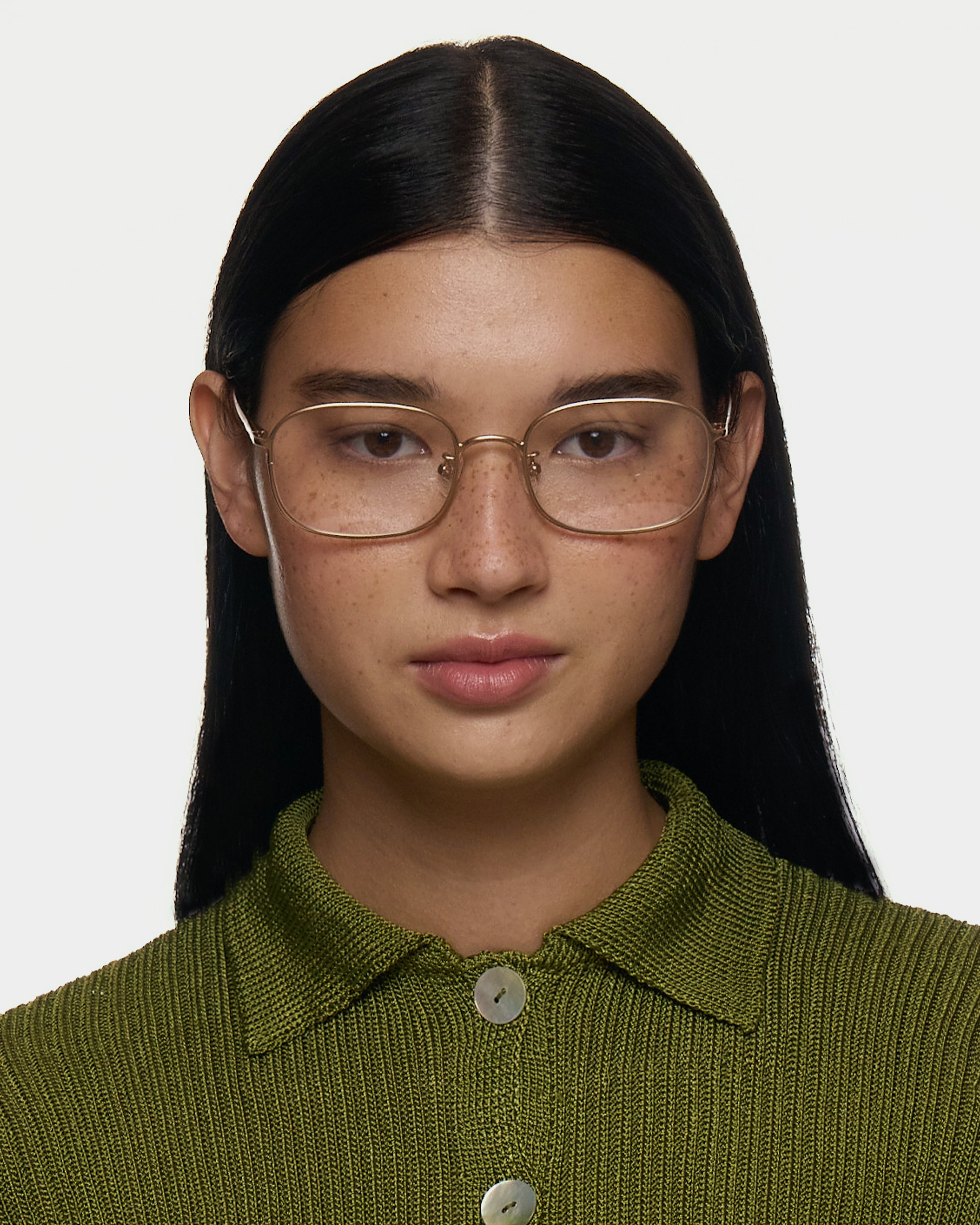 men Nami Eyeglasses square Brown metal