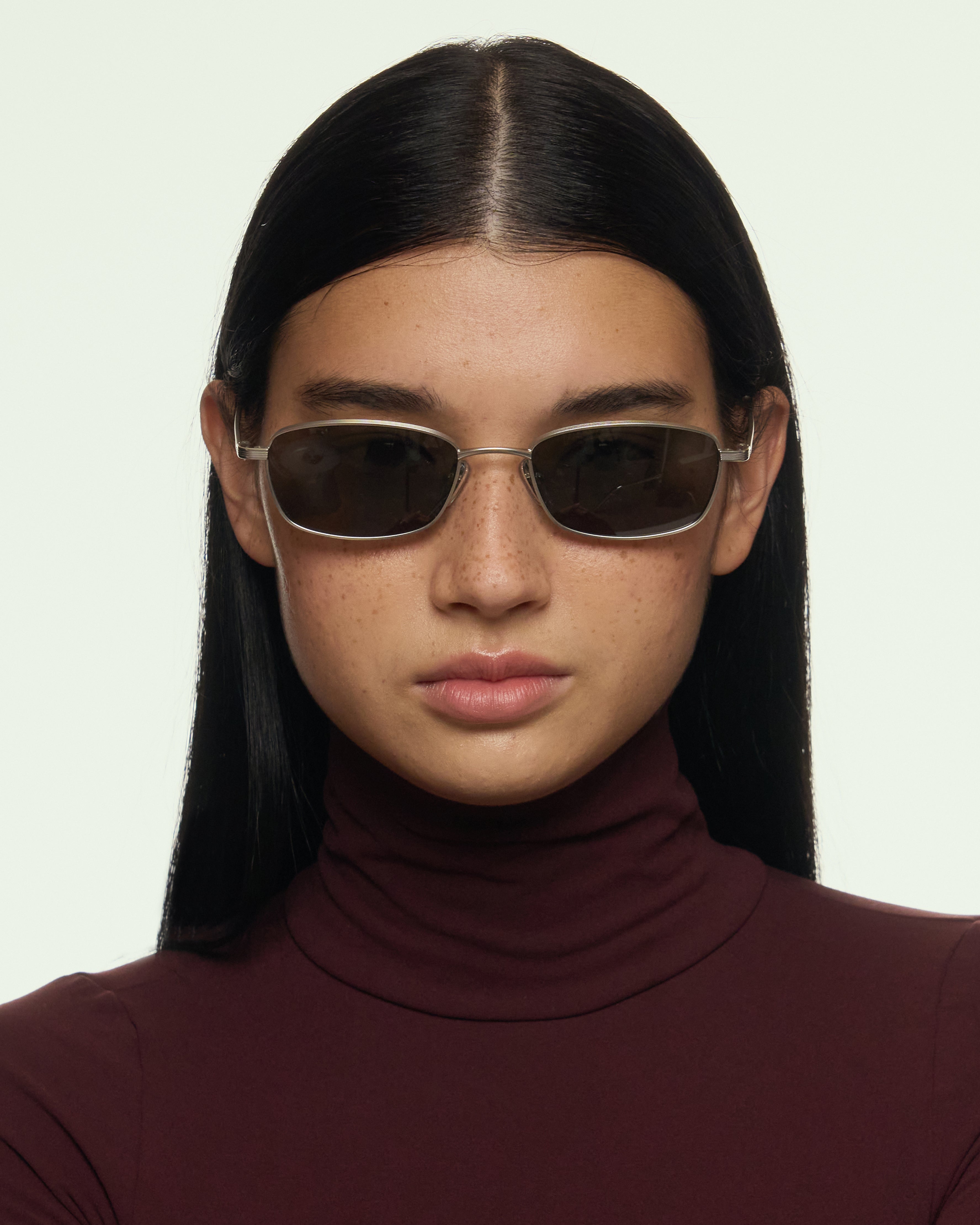 women Smith Sunglasses rectangle Silver metal