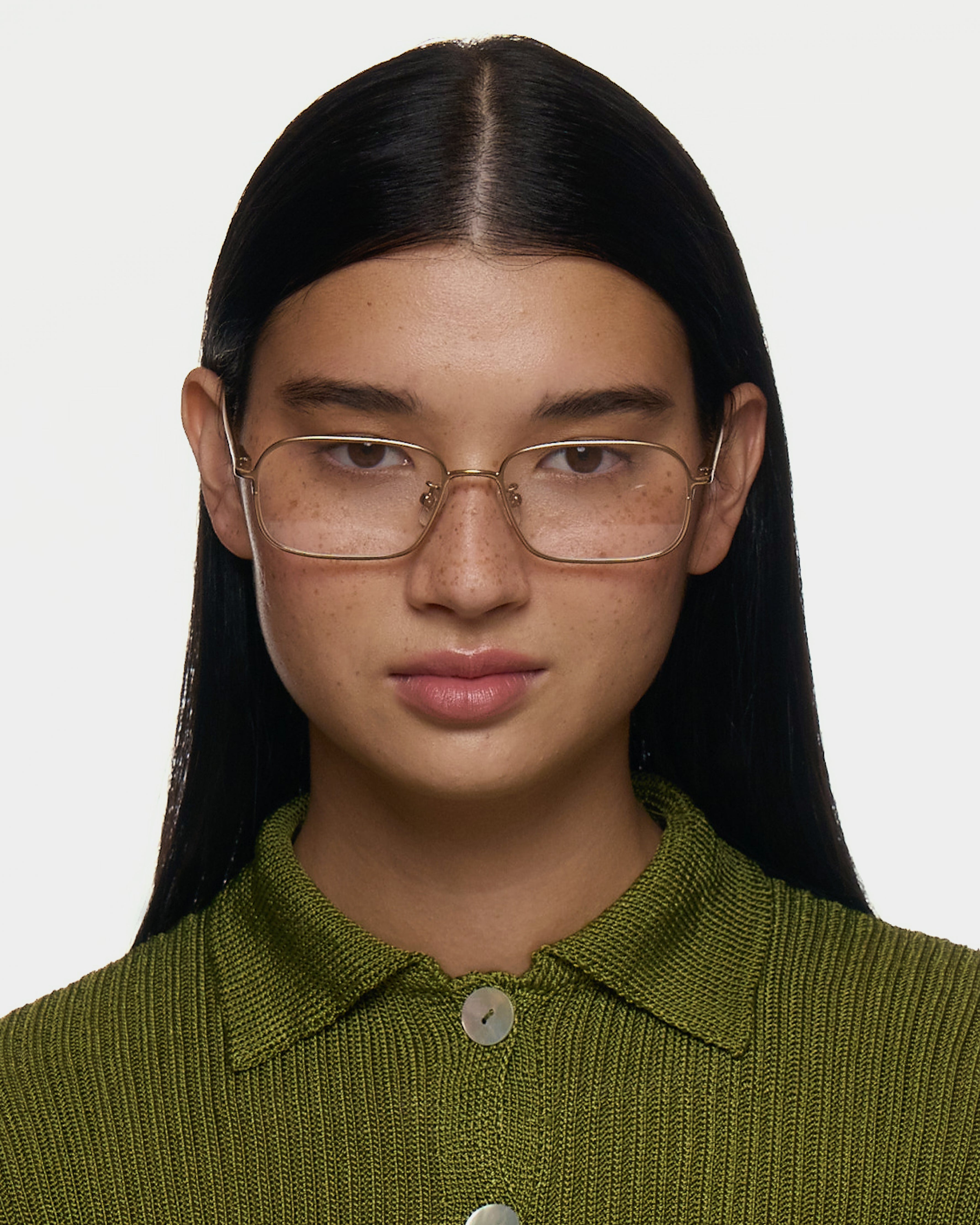 men Toma Eyeglasses rectangle Brown metal