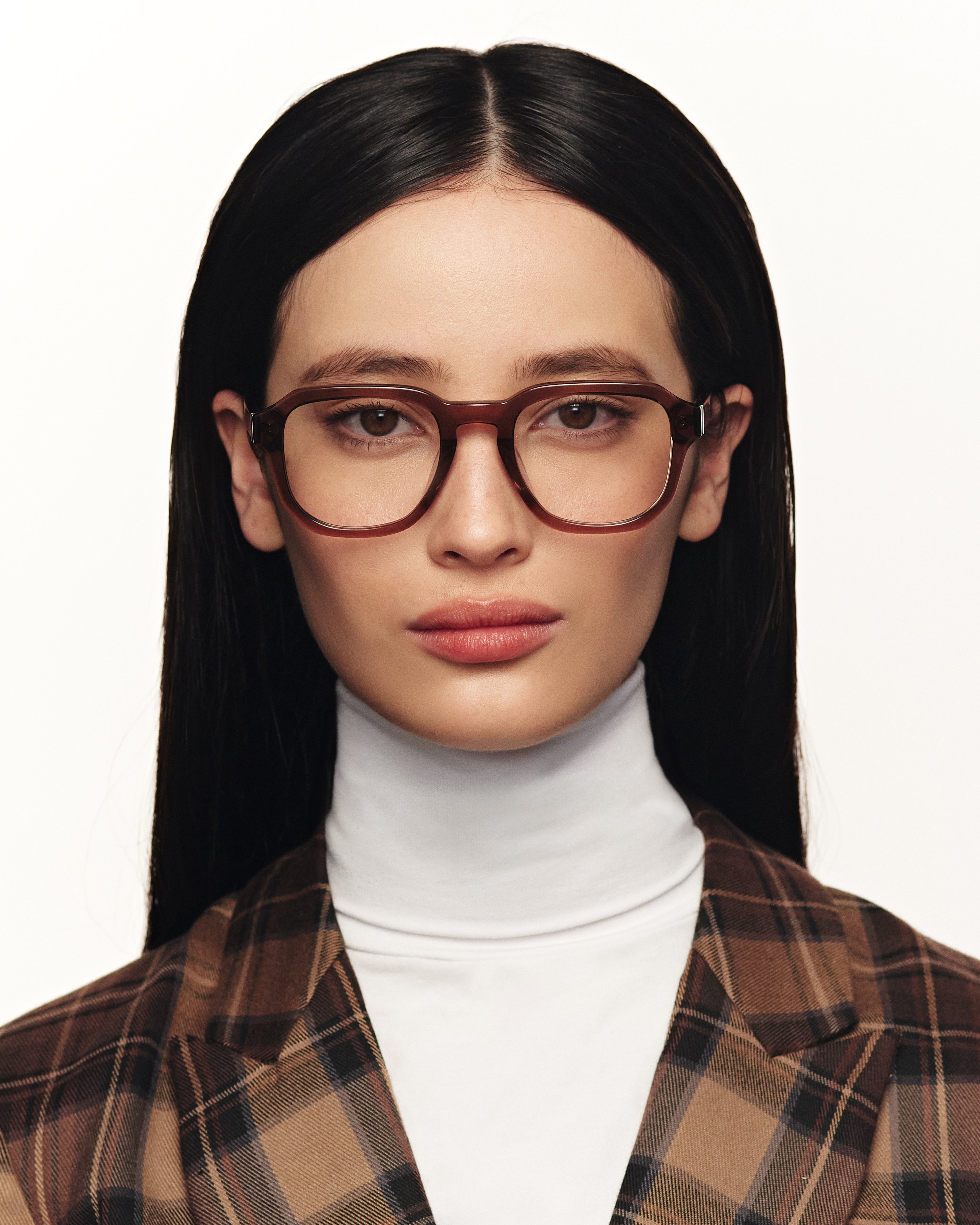 women Wilmur Eyeglasses square brown acetate