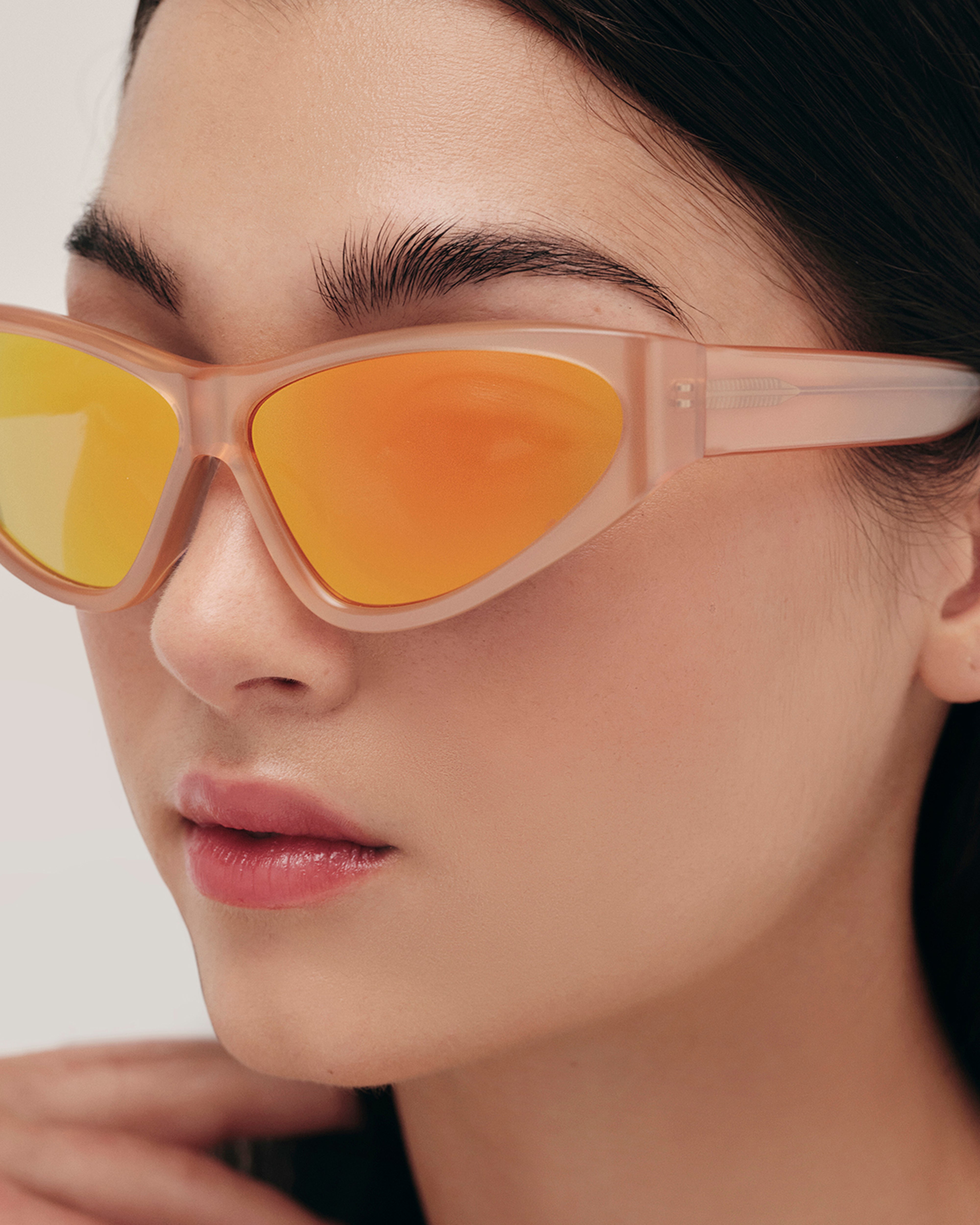 women Zoe Sunglasses cateye orange acetate