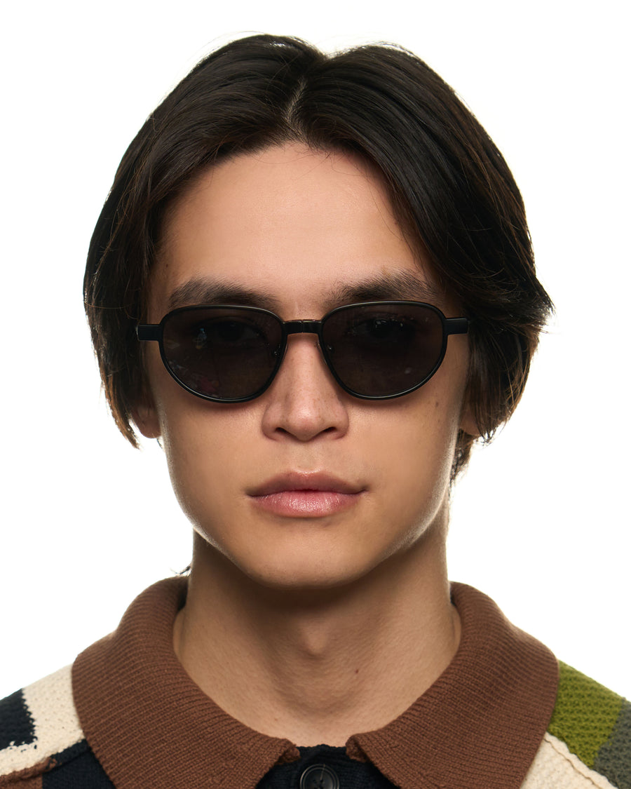 men Penn Clip-On Lenses Eyeglasses rectangle black metal mobile full image