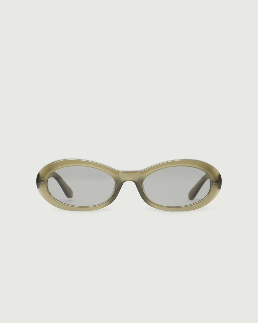 Mina Sunglasses oval Green recycled polyester front