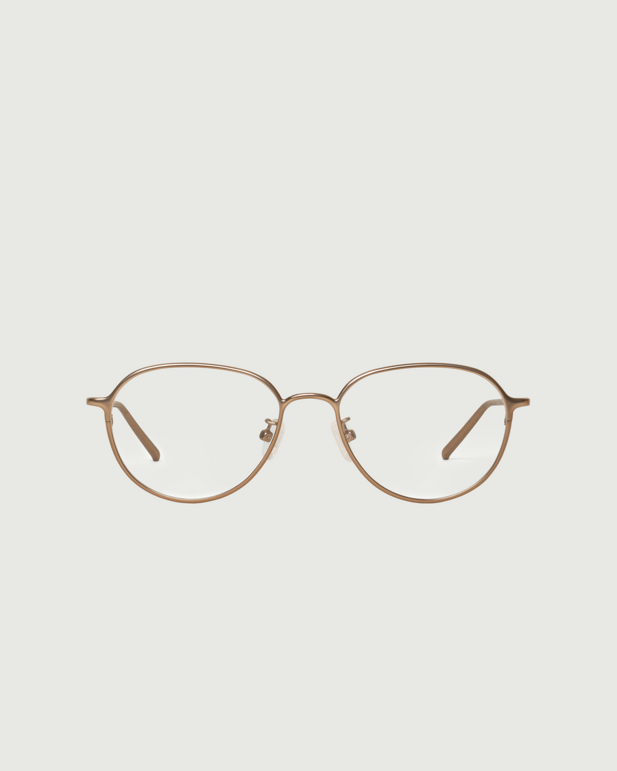 Koa Eyeglasses round Brown metal front