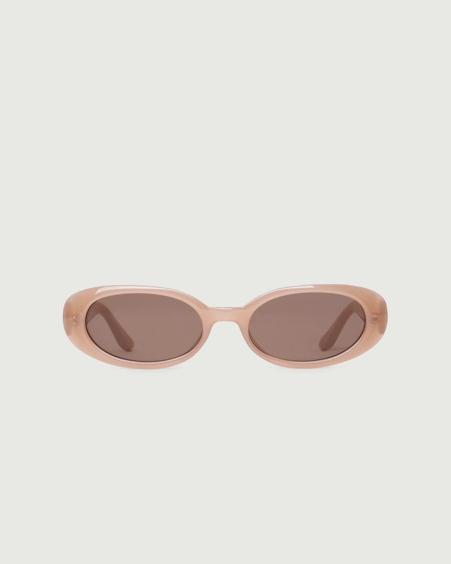 Devon Sunglasses oval Nude recycled polyester front