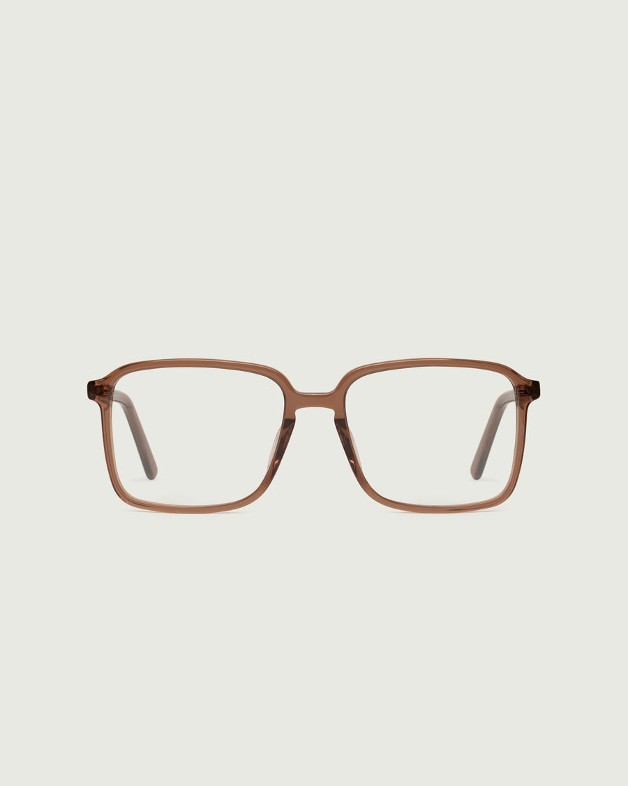 Dex Eyeglasses square brown acetate front