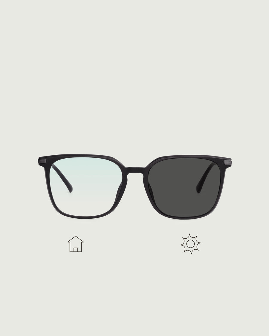 Reeves Anti-Radiation Glasses Square BLACK recycled polyester front