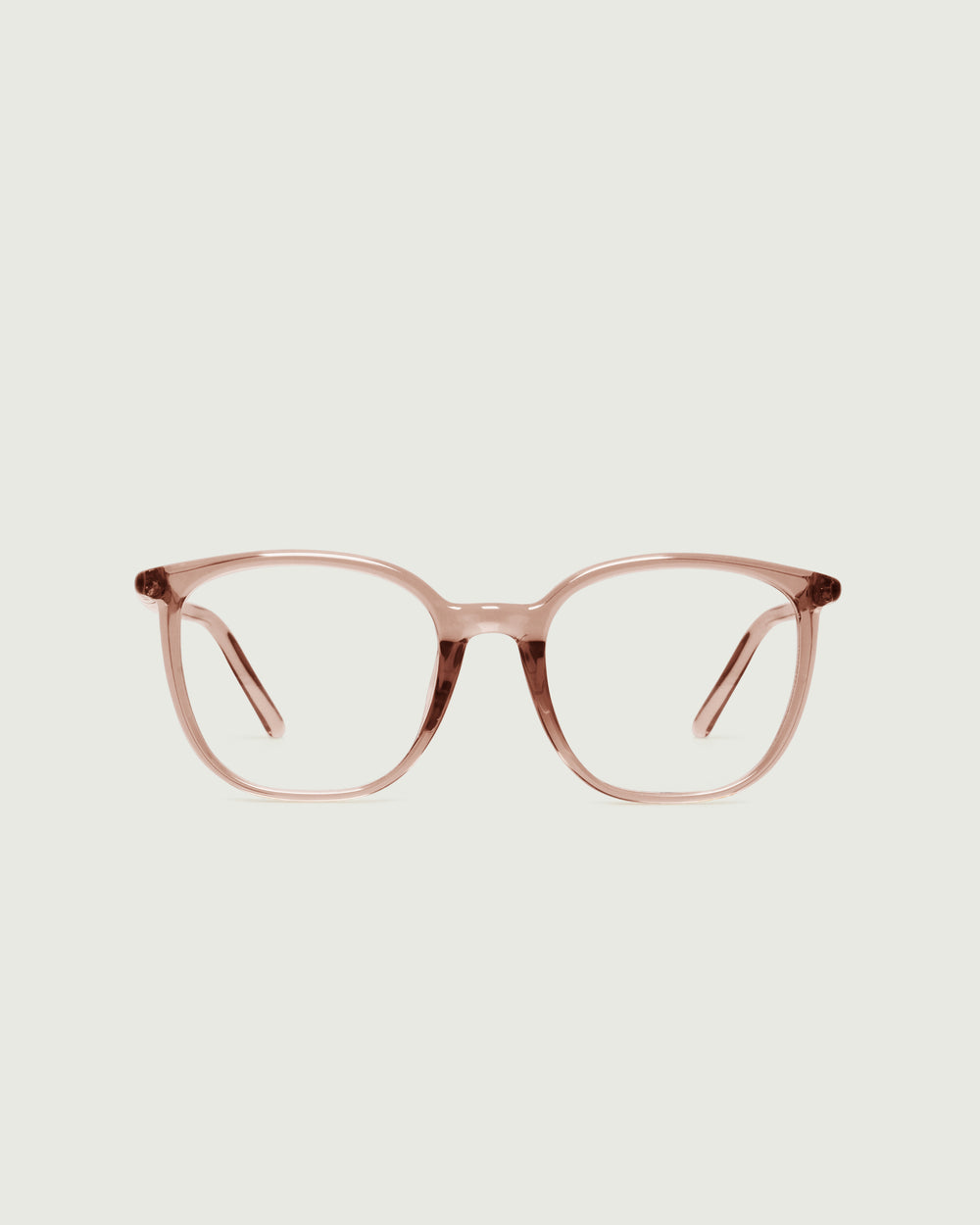 Rose Taupe::Gatsby Eyeglasses square Pink recycled polyester front