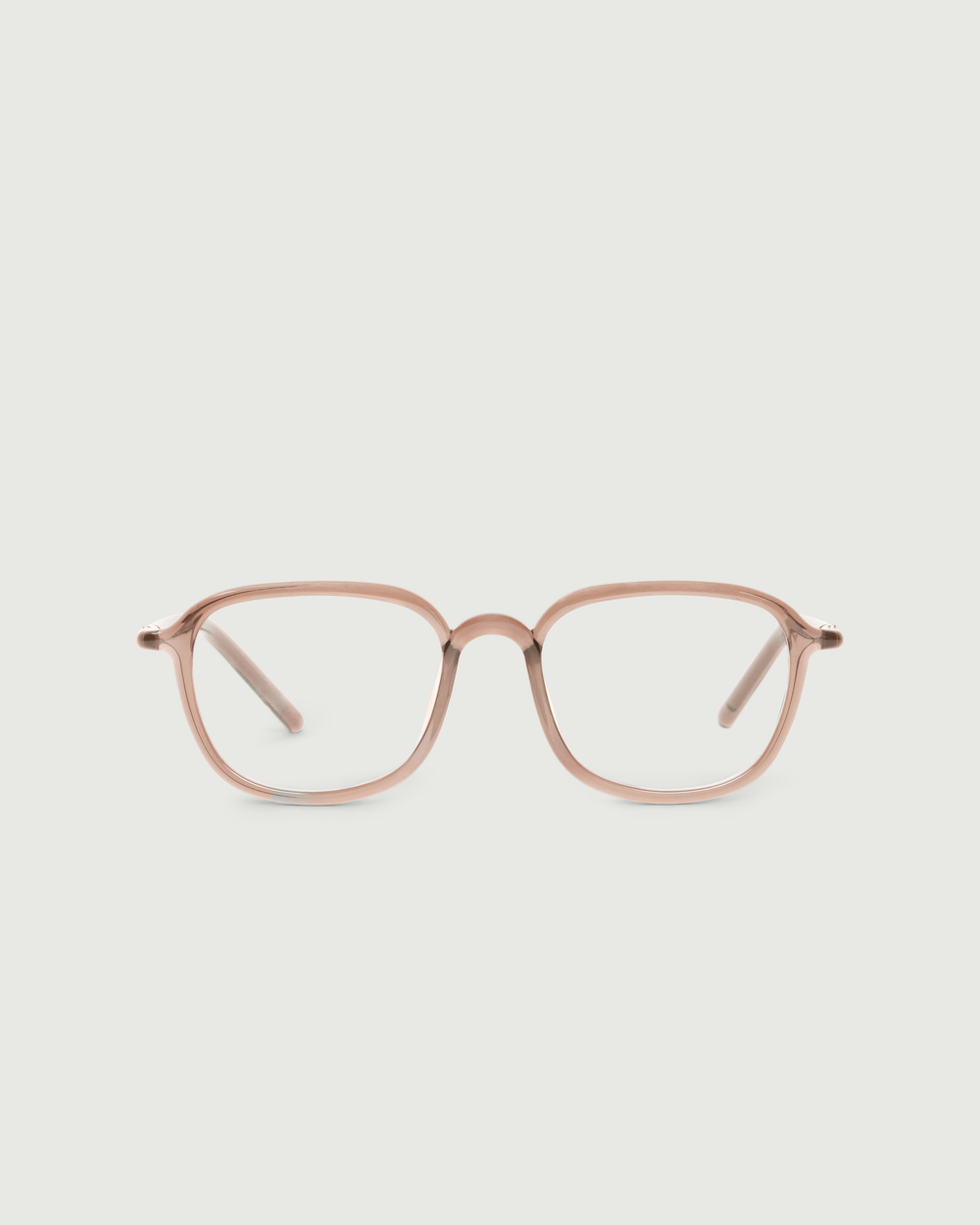 Rose Taupe::Daria Eyeglasses square pink castor seed front