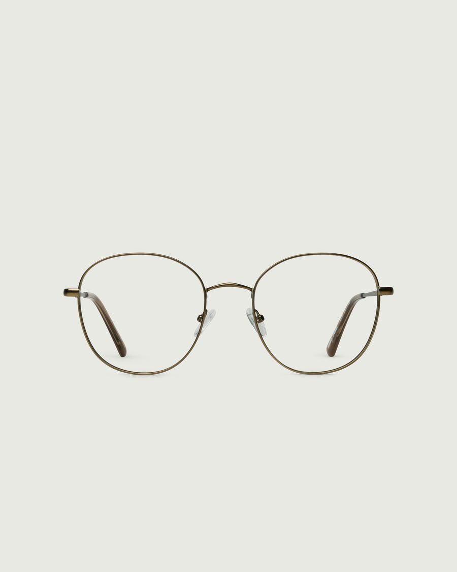 Abbot Wide Eyeglasses round brown  metal front